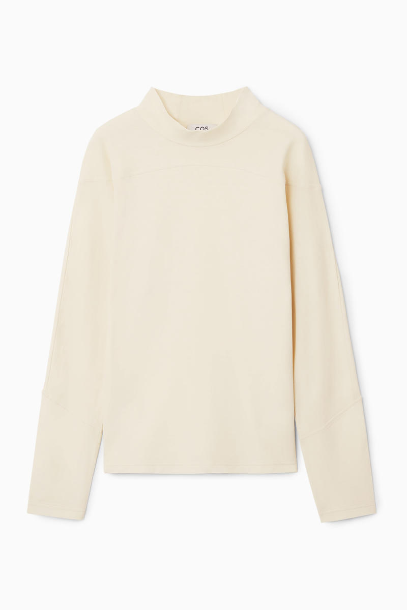 Long-Sleeved Mock-Neck Top