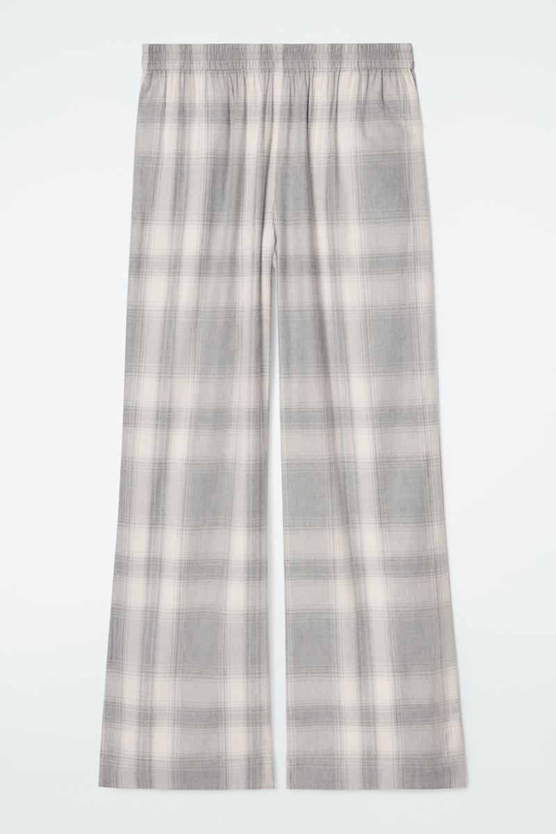 Checked Flannel Pyjama Trousers in Grey