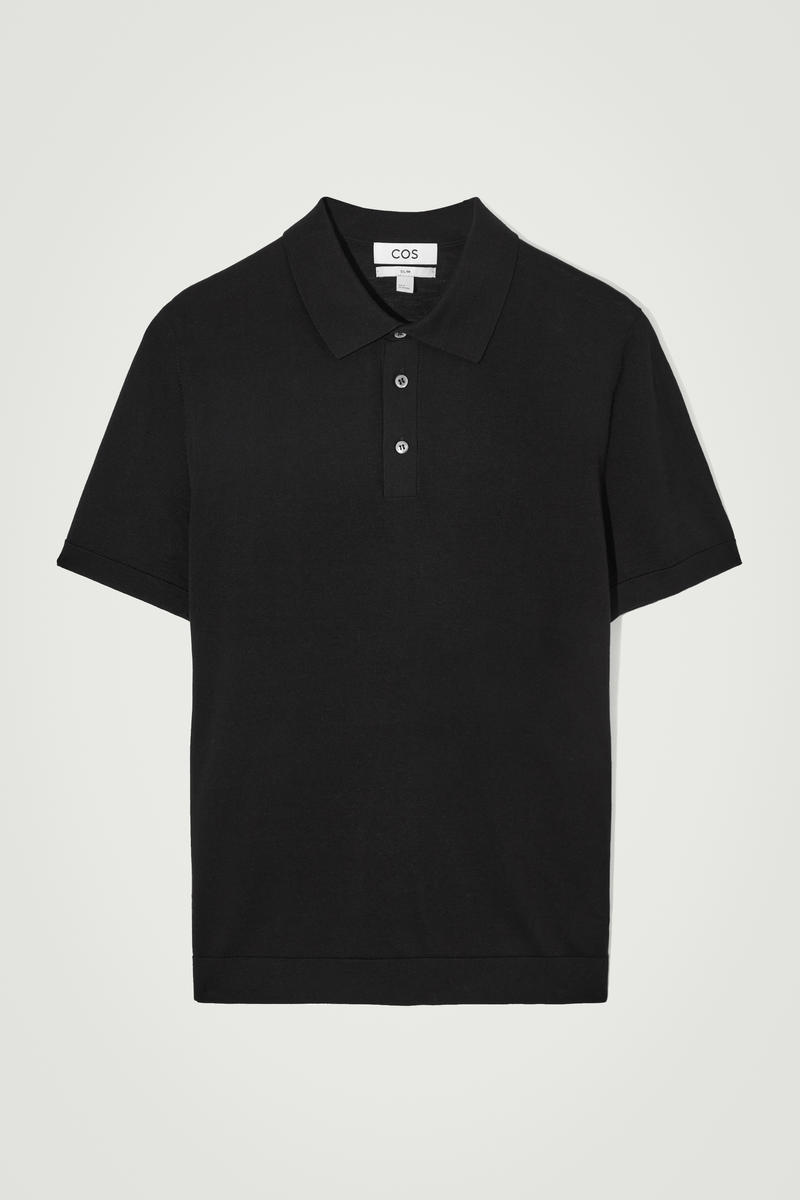 Slim Knitted Silk Polo Shirt