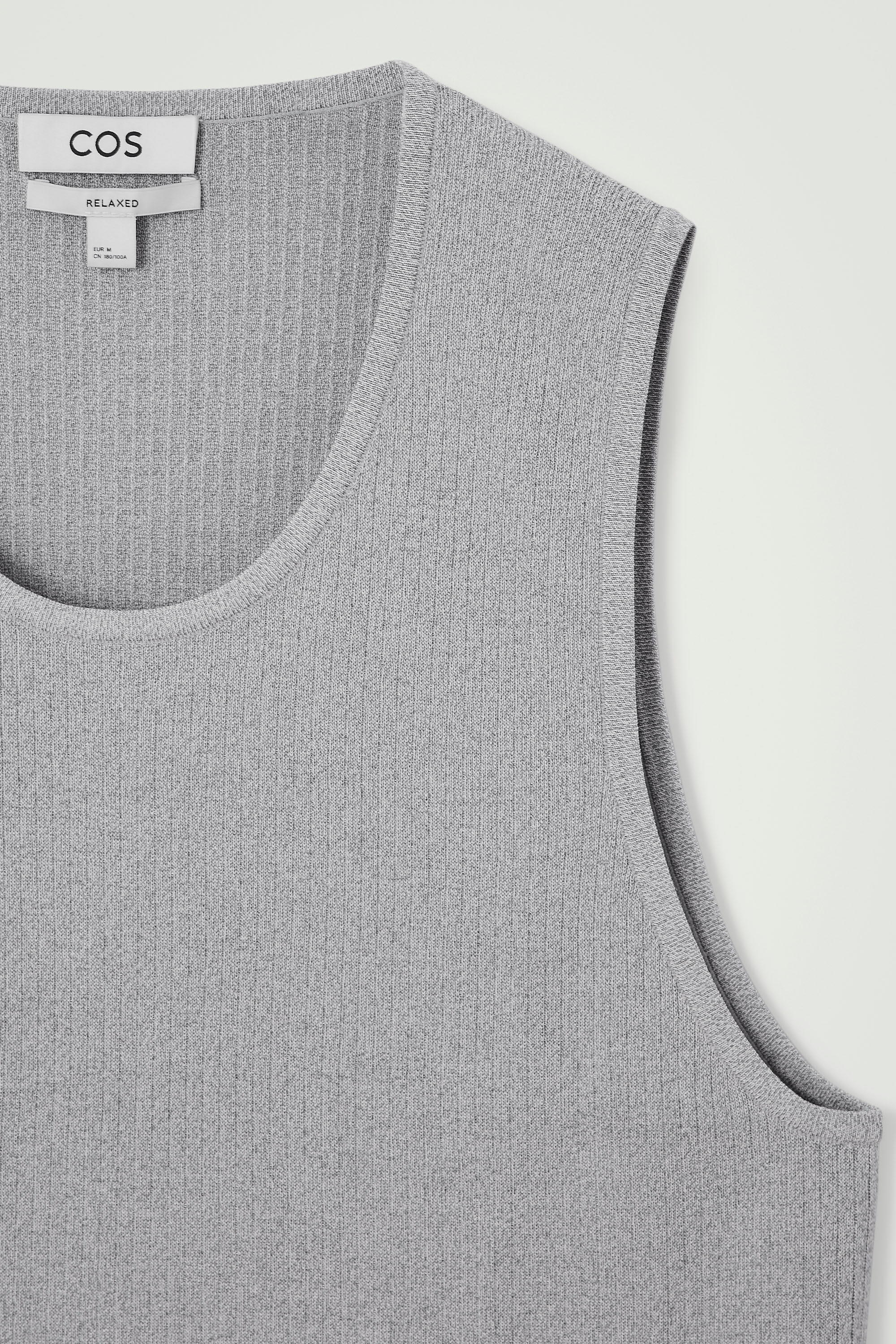 RIBBED-KNIT CREW-NECK TANK TOP - OFF-WHITE | COS
