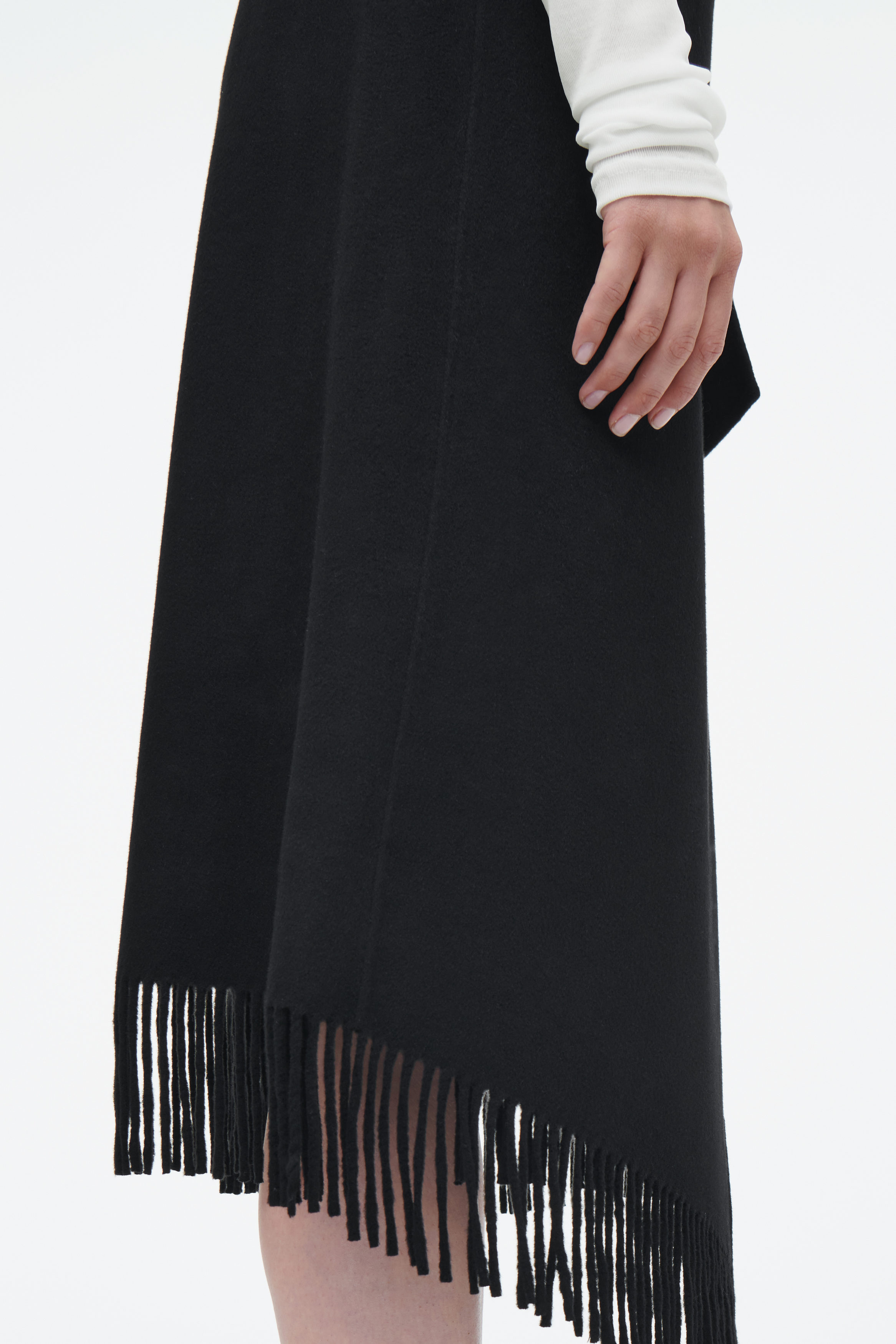 Fringe wrap midi skirt best sale