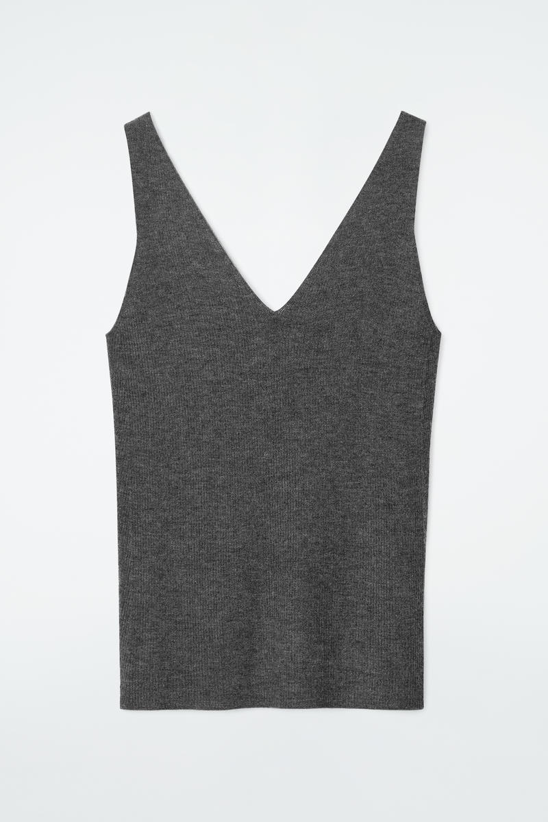 Slim Ribbed Cashmere Tank Top