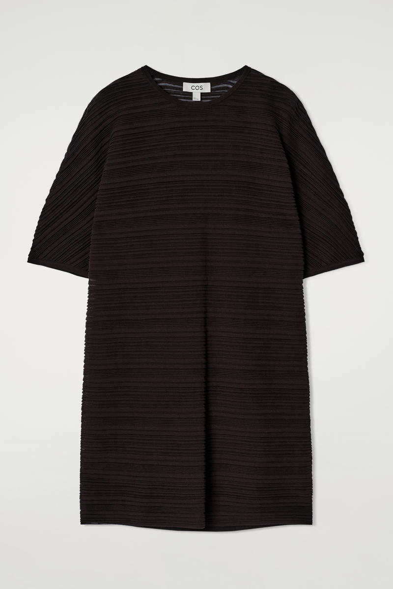 Pleated Knitted Mini Dress