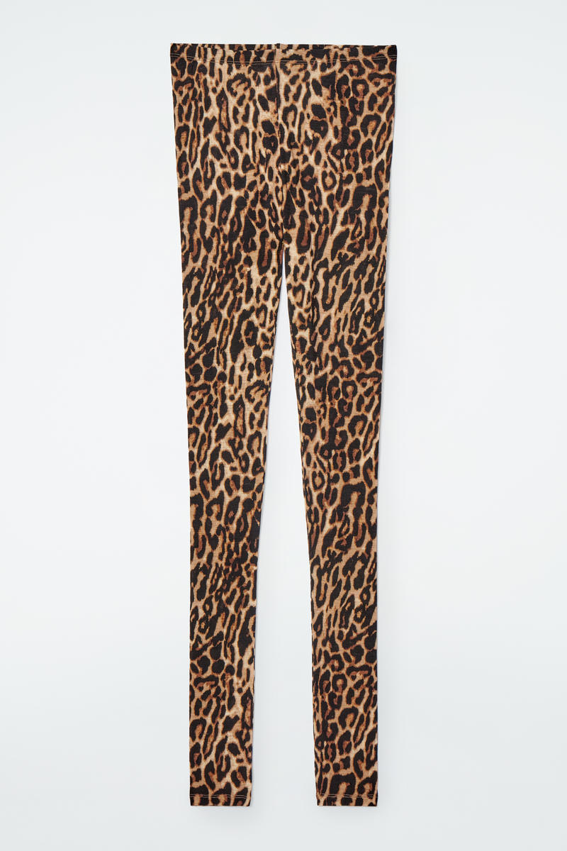 Leopard-Print Merino Wool Leggings