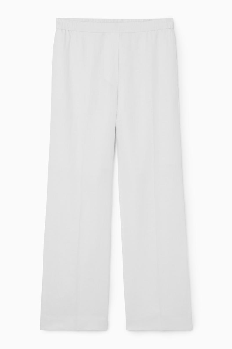 Straight-Leg Tailored Linen Trousers