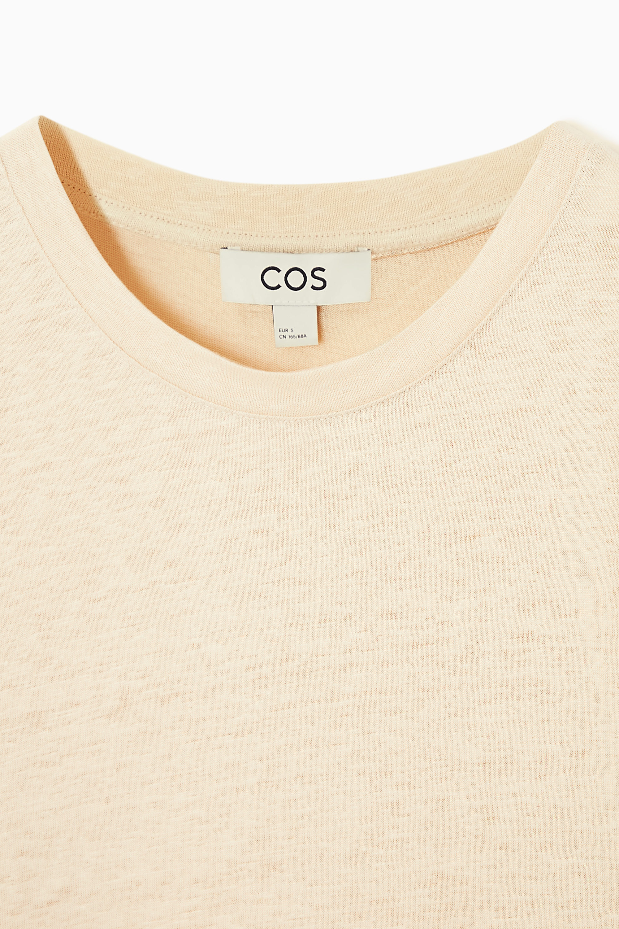 Tシャツ・カットソー ANTONELLI FIRENZE BEIGE LINEN T-SHIRT REGULAR LINEN T-SHIRT - LIGHT BEIGE | COS