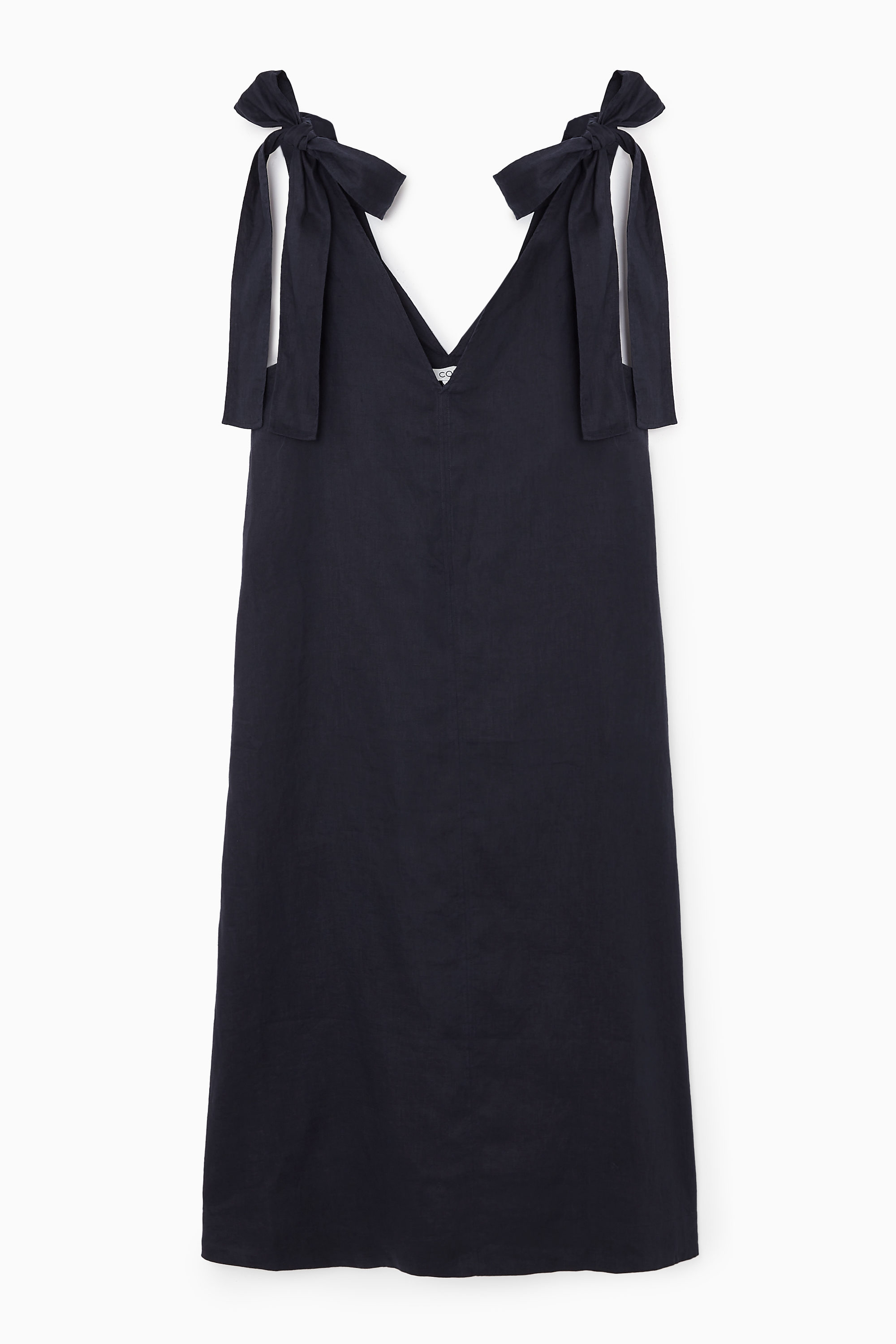 Cos BOW-DETAIL LINEN MIDI DRESS | King's Cross