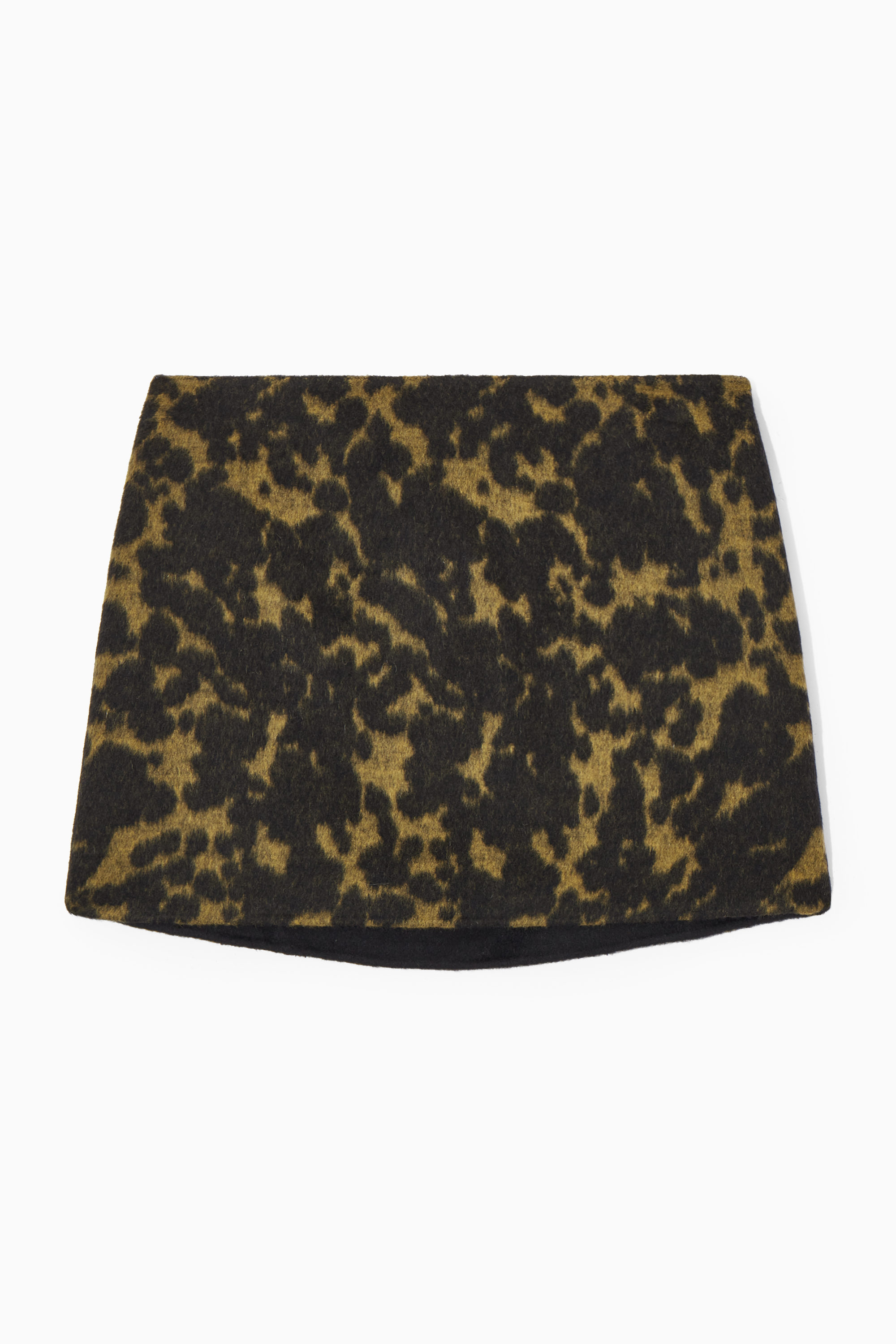 WOOL-JACQUARD MINI SKIRT - BROWN / TORTOISESHELL