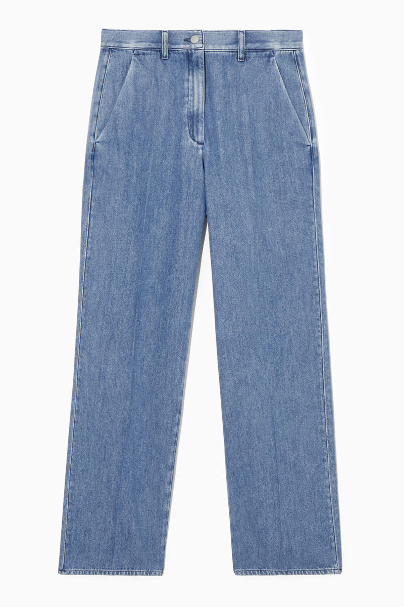 Straight-Leg Denim Trousers in Blue