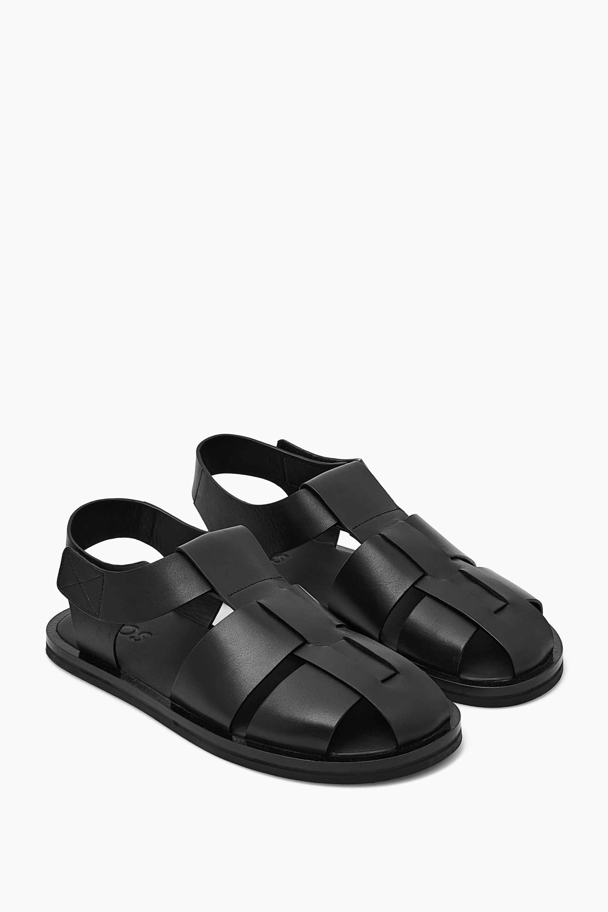 LEATHER FISHERMAN SANDALS - BLACK | COS