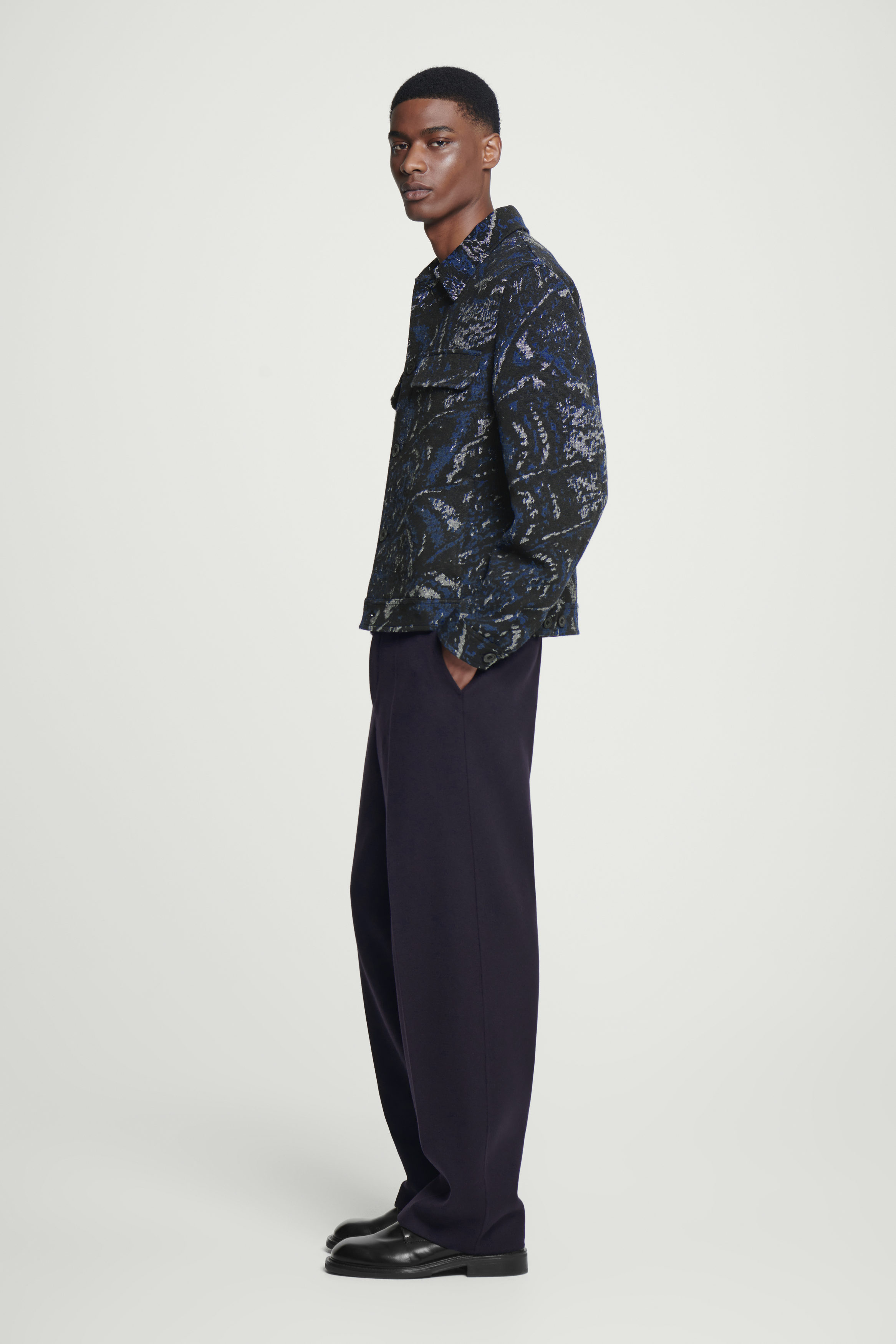 Tシャツ・カットソー RRL FW24 Jacquard overshirt (782943945001 NAVY MULTI) RRL Double-Knit Jacquard Overshirt Navy/ Multi FINAL SALE