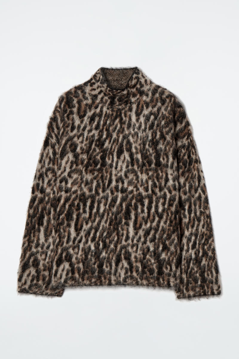 Leopard-Jacquard Mohair-Blend Jumper