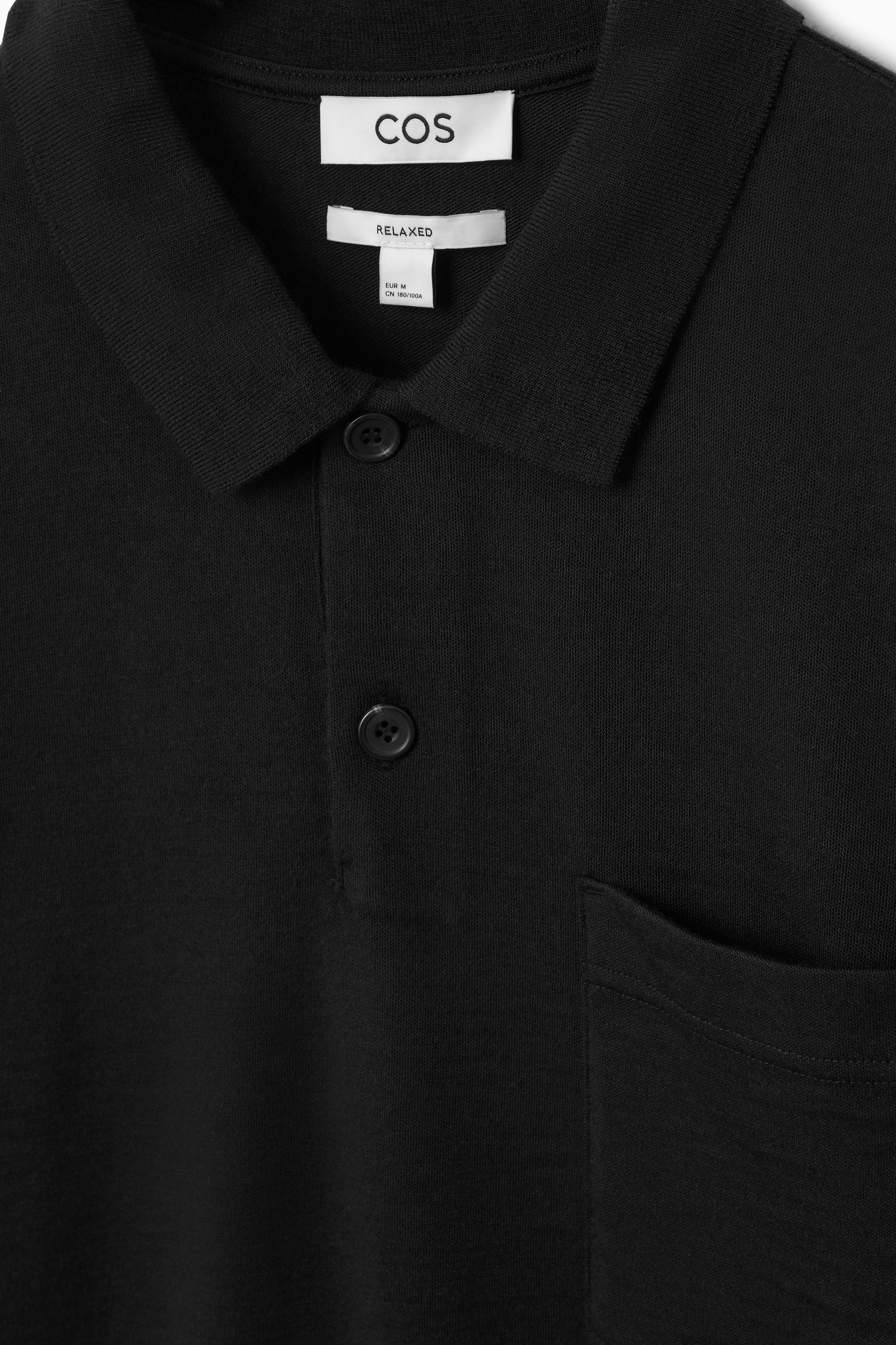 KNITTED WOOL POLO SHIRT - BLACK