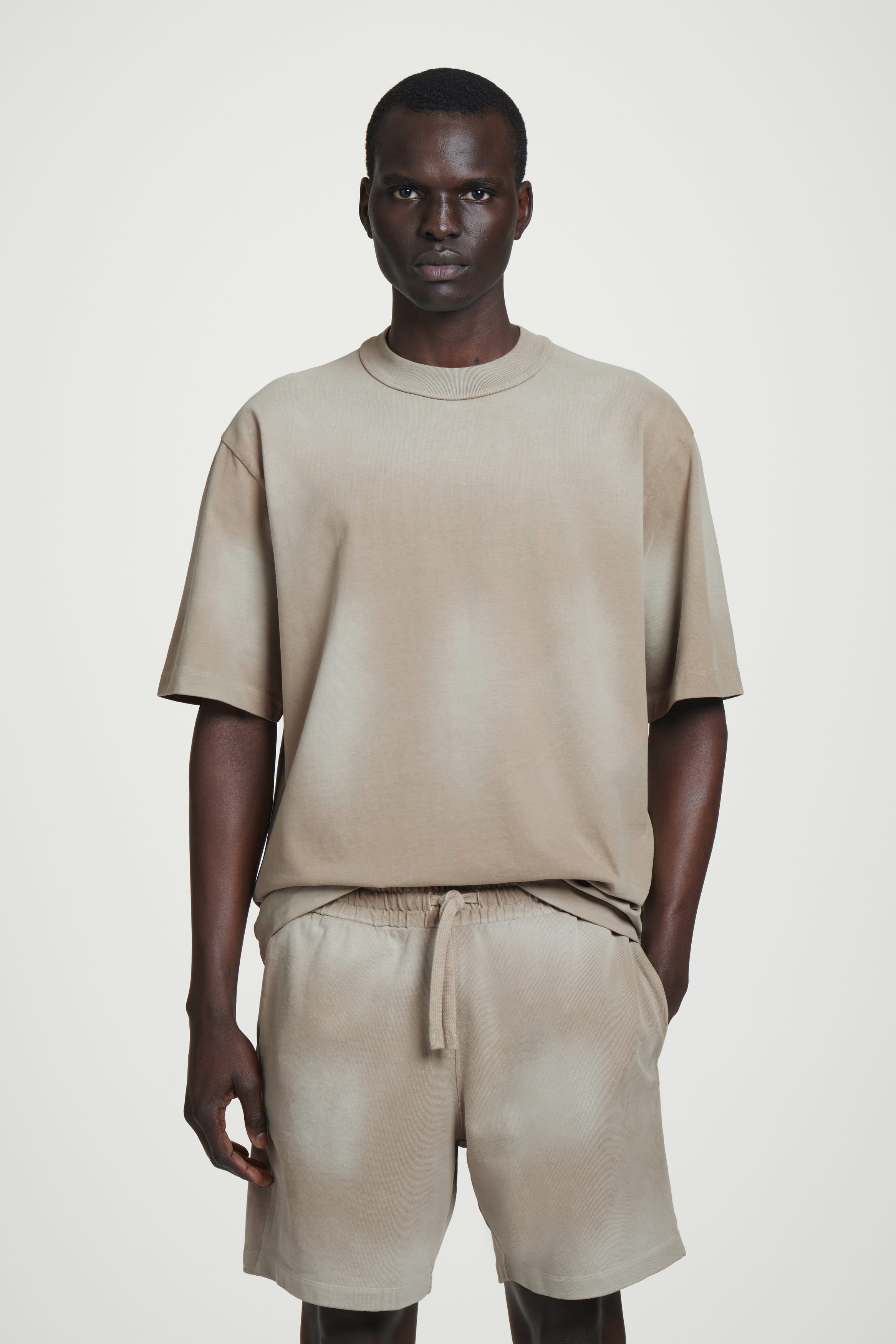 OVERSIZED WASHED-JERSEY MOCK-NECK T-SHIRT - MOLE