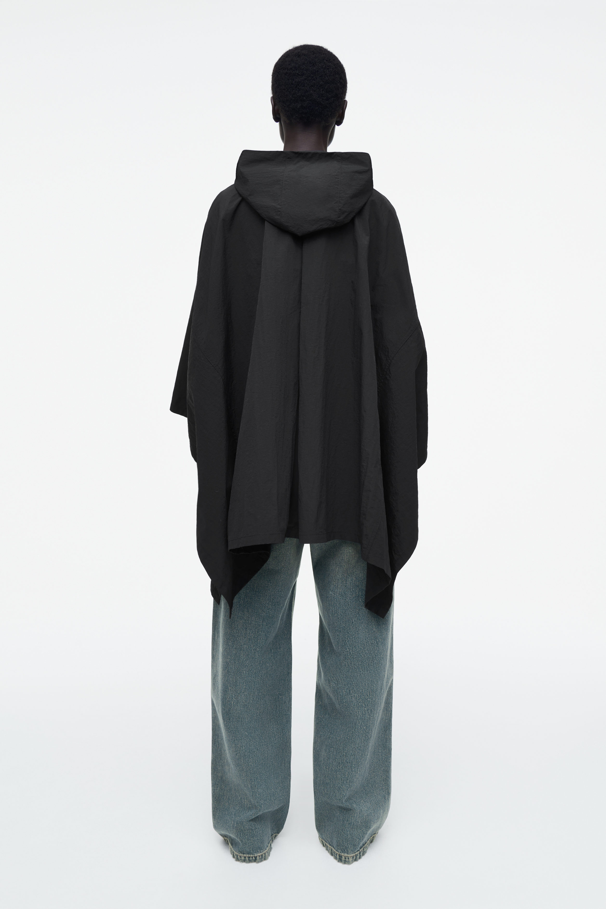 HOODED TRENCH COAT CAPE - BLACK | COS US