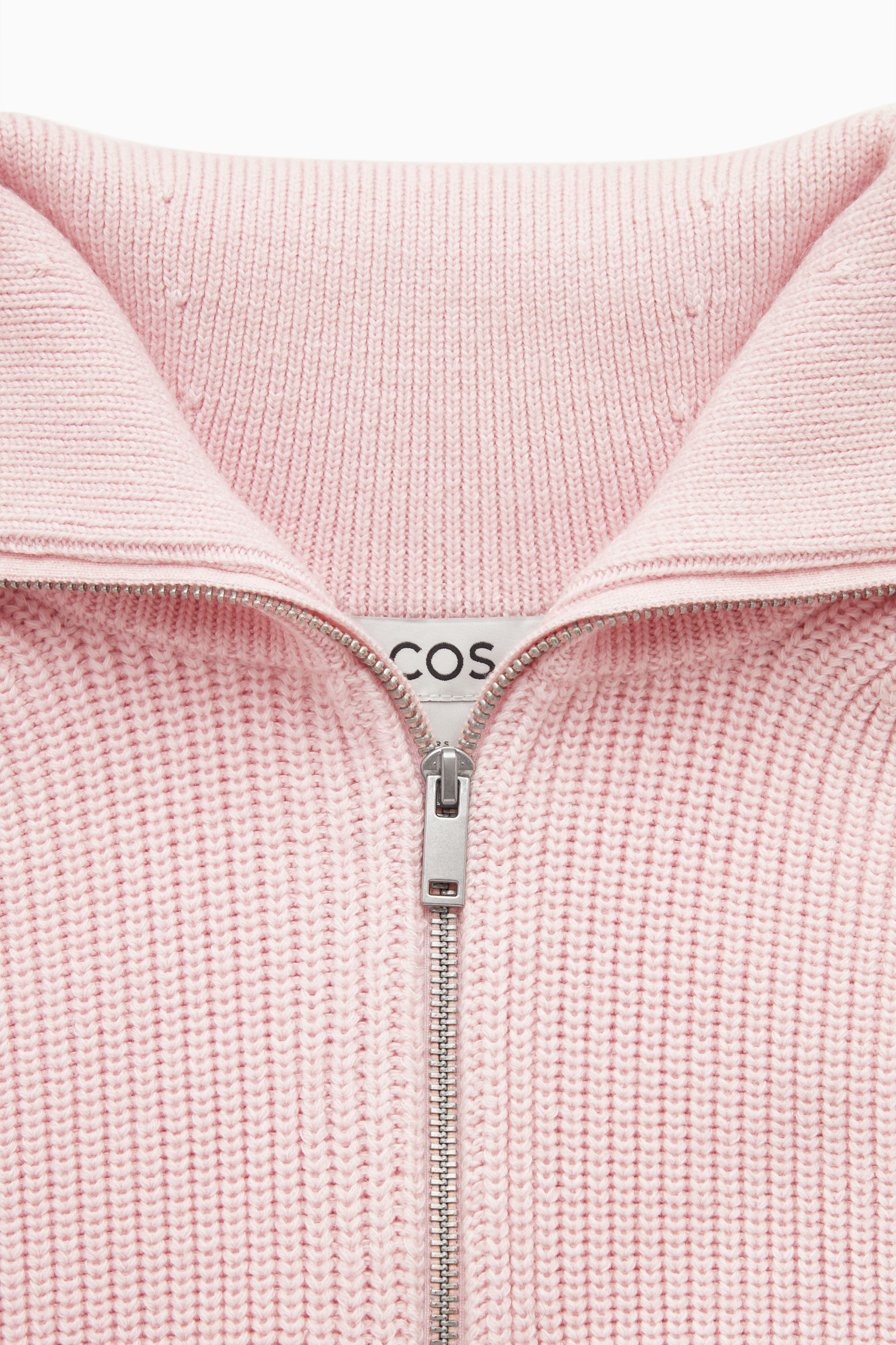 WOOL AND COTTON HALF-ZIP JUMPER - LIGHT GREY WOOL AND COTTON HALF-ZIP JUMPER - LIGHT GREY