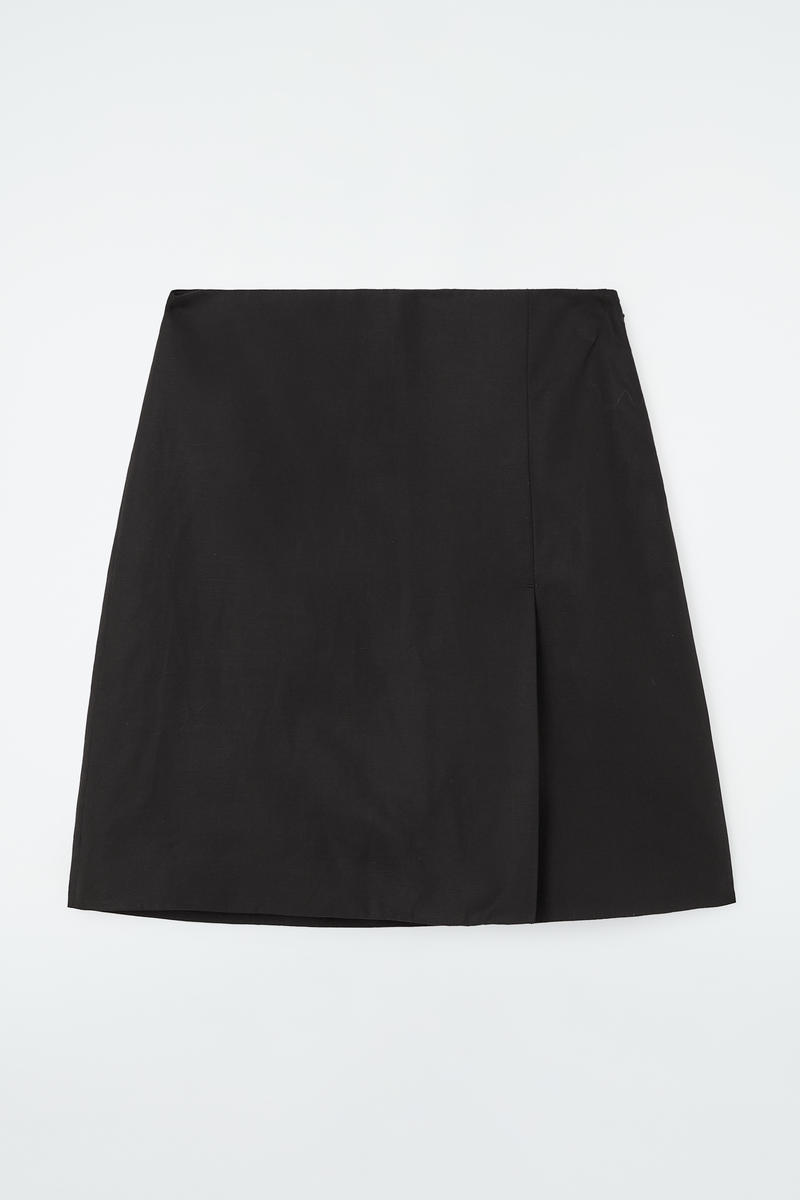 Front-Pleat Mini Skirt