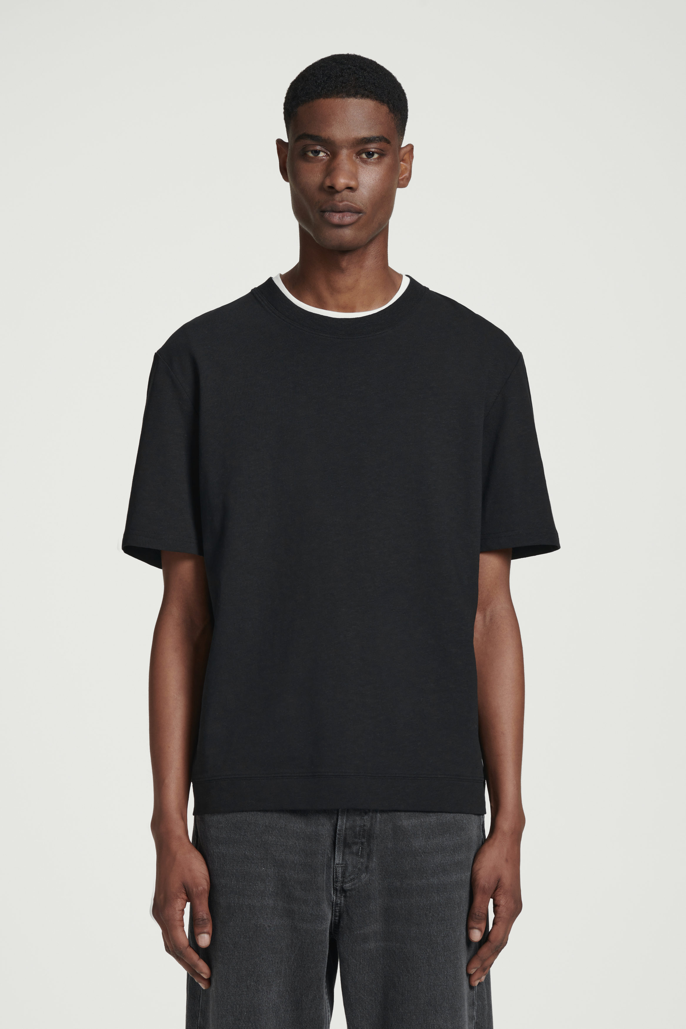 [RECTO] / ☆ 25SS CASHMERE BLEND LOOSE FIT T-SHIRT / BLACK Toteme Cashmere-Blend Short-Sleeve Knit T-Shirt - Bergdorf