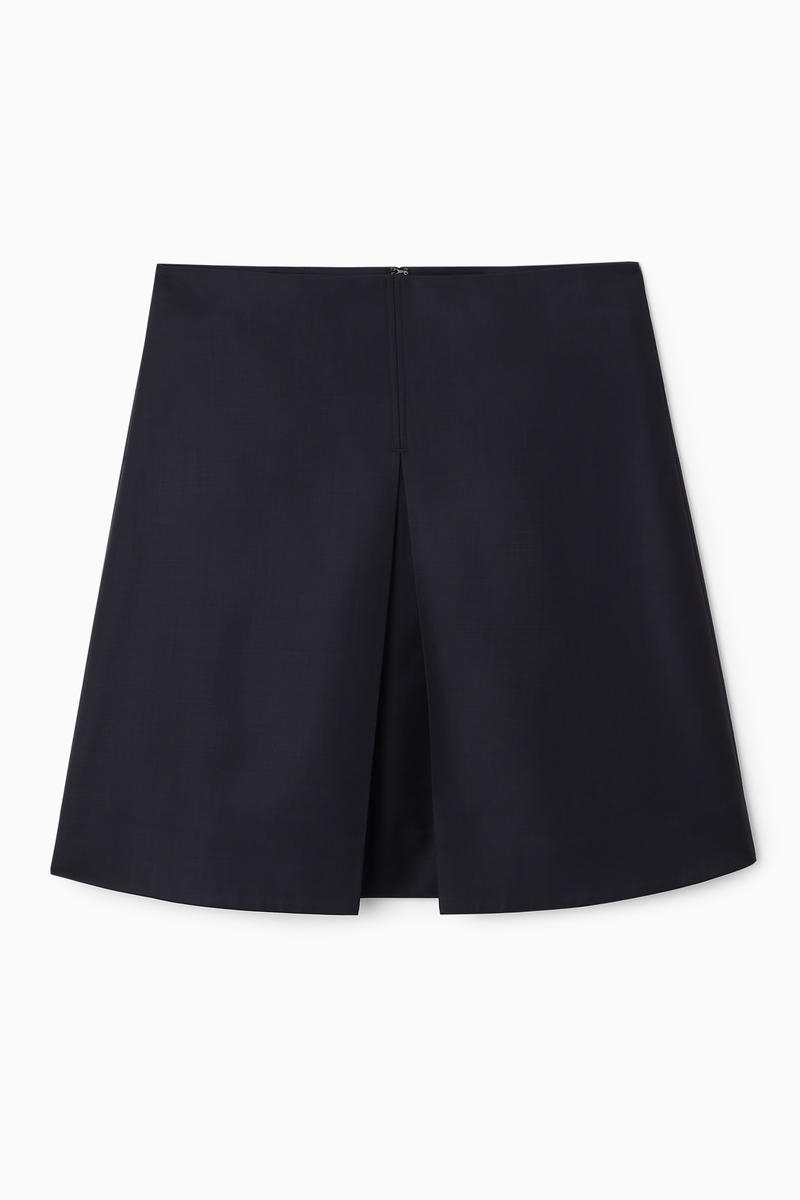 Pleated Wool-Blend Mini Skirt