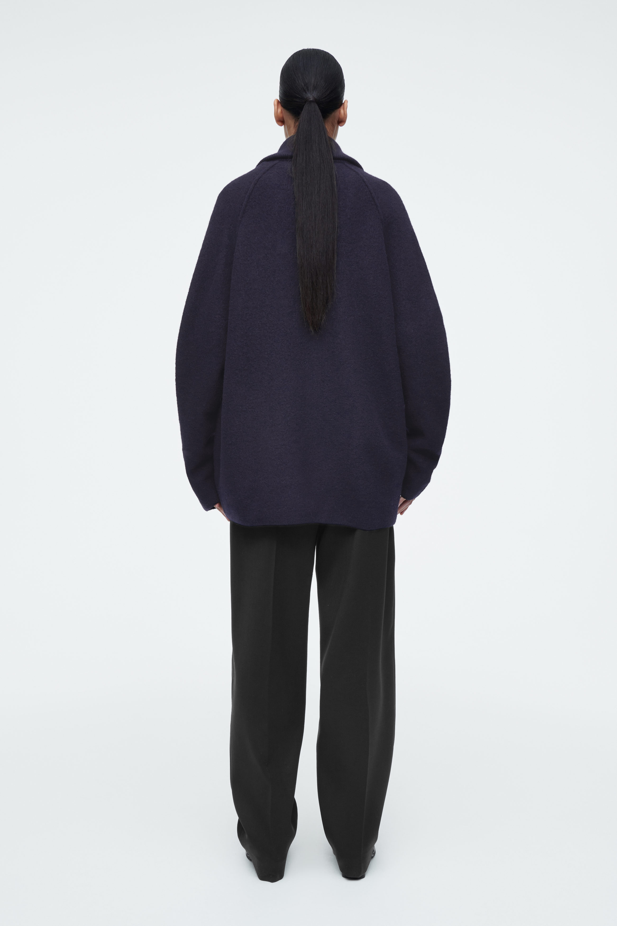 estroso CULOTTES SKIRT ブラック サイズ2　★新品未使用★ FOLD-DETAIL DOUBLE-FACED WOOL MINI SKIRT - BLACK | COS