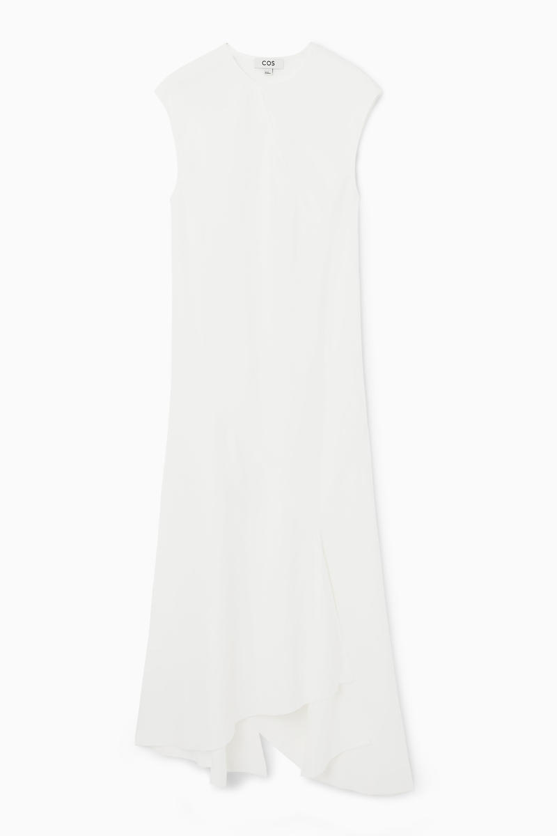 Draped Asymmetric Maxi Dress