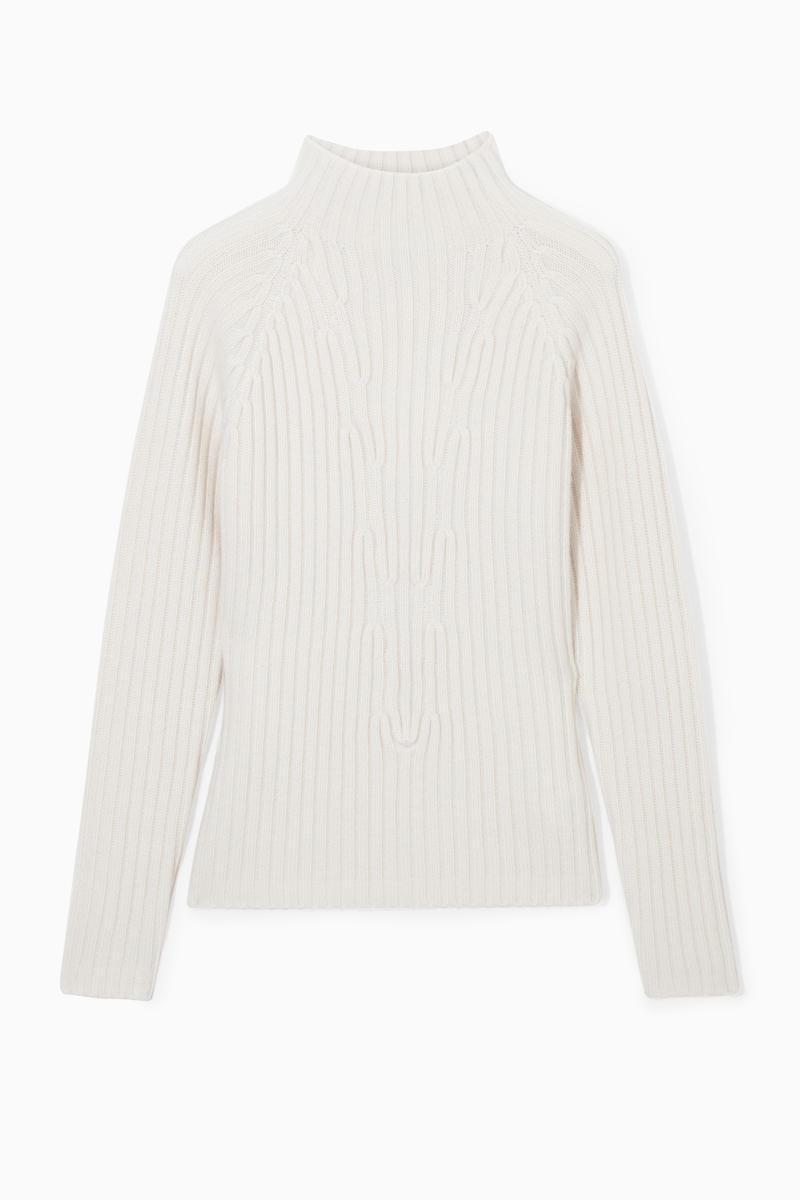 Ribbed Pure Cashmere Turtleneck Jumper