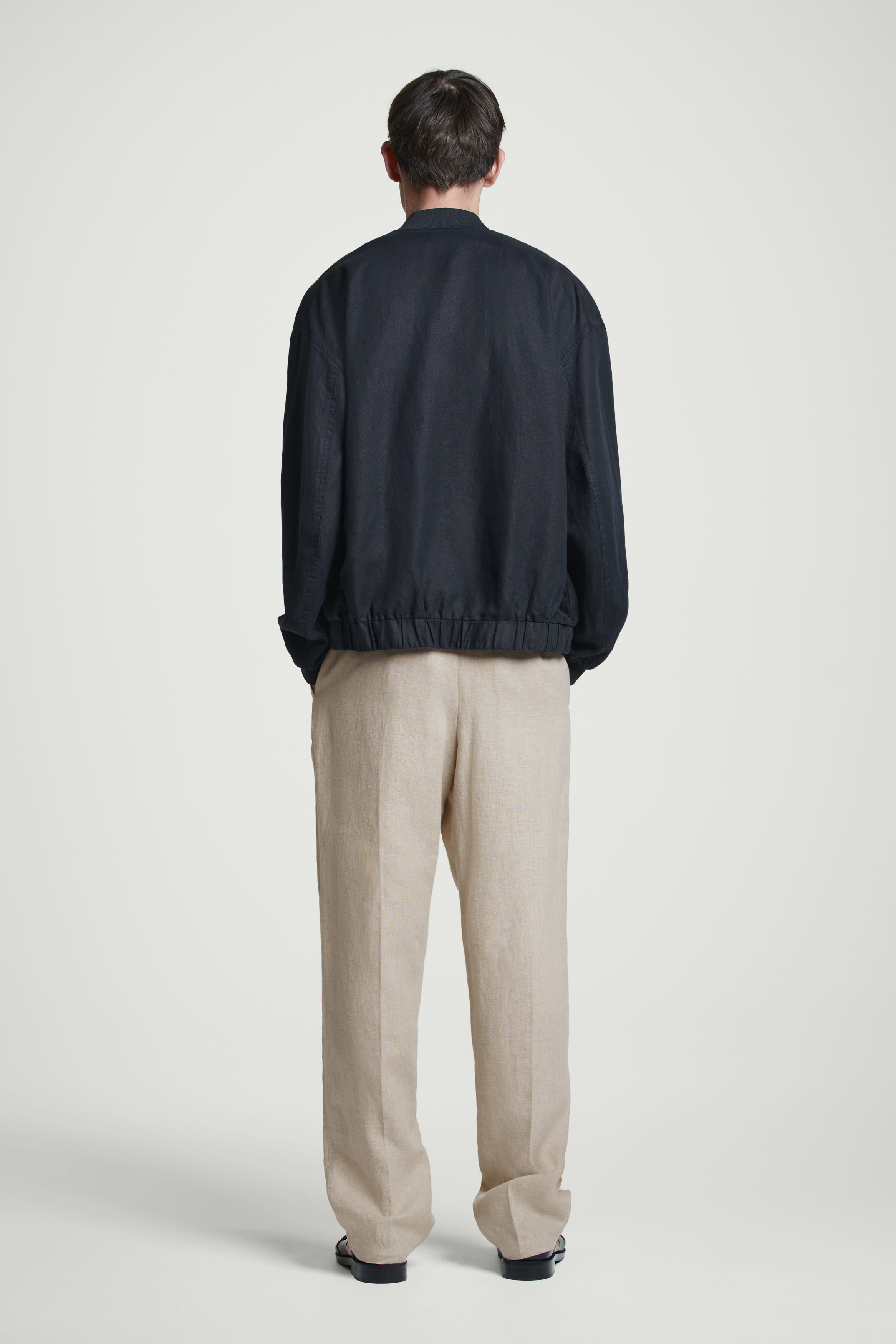 LINEN BOMBER JACKET - INDIGO | COS
