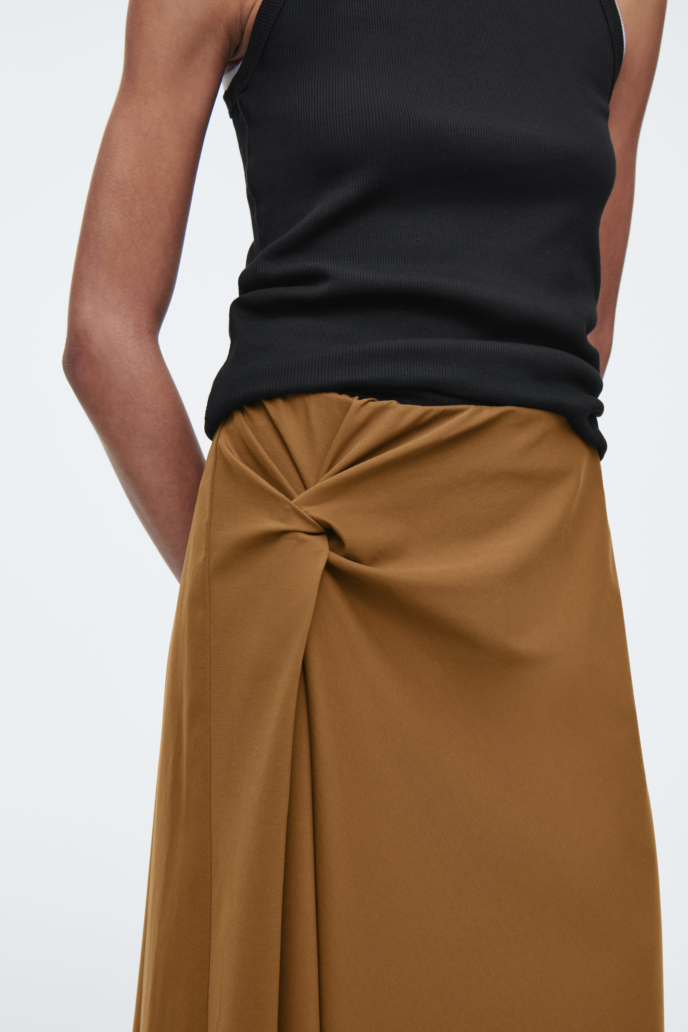 新品未開封　Mel gather skirt brown M ANDMARY】Mel gather skirt