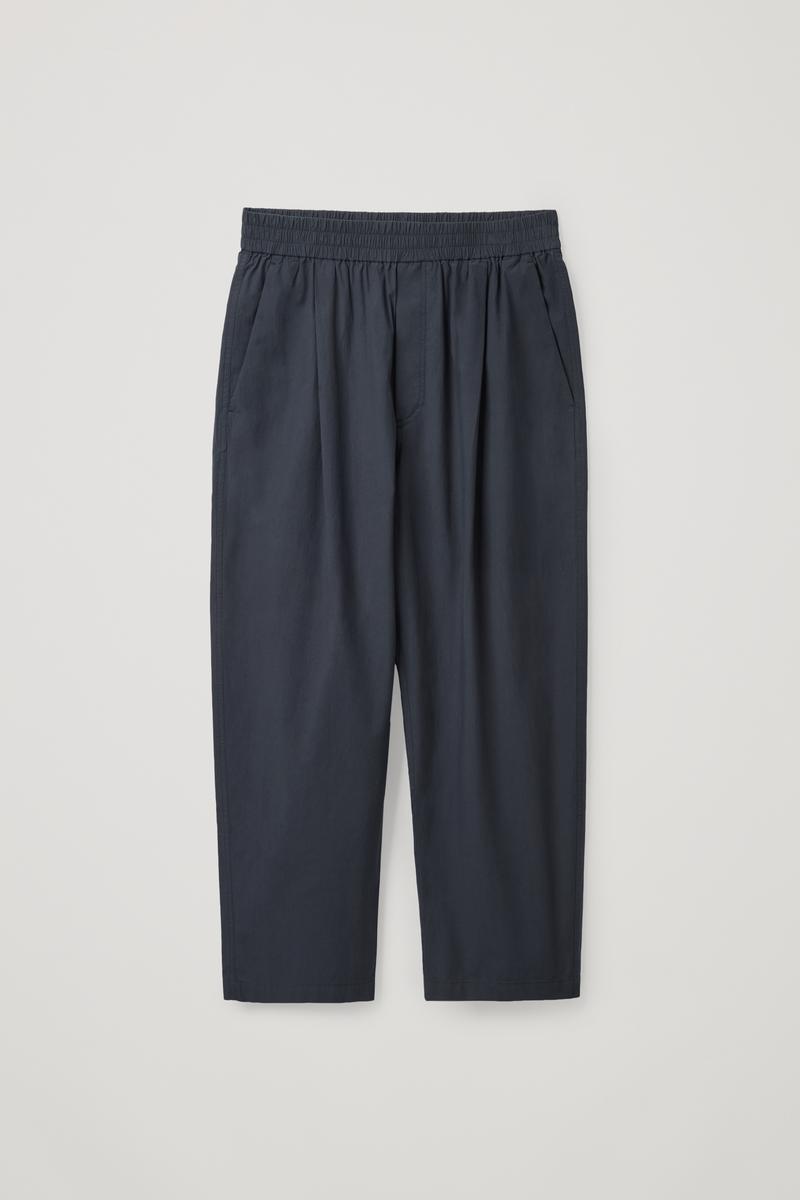 Oversized-fit wide-leg trousers - navy 