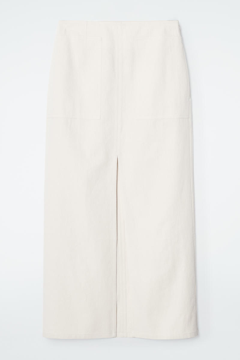 Cos Linen-twill Utility Maxi Skirt In Neutral