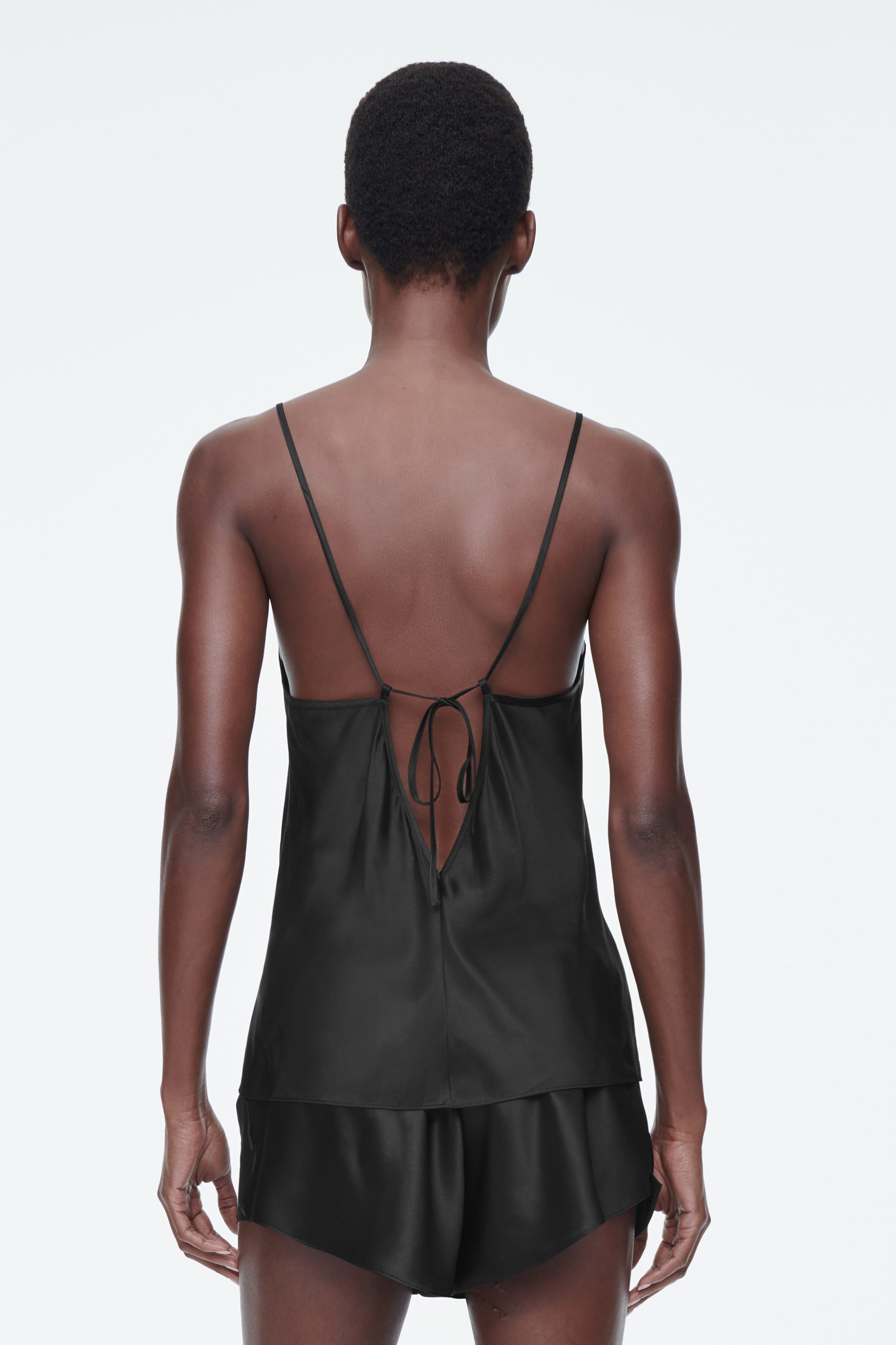 maison celon drape thin cami tops ブラック 280e7efbdb8e543c948682966cec99