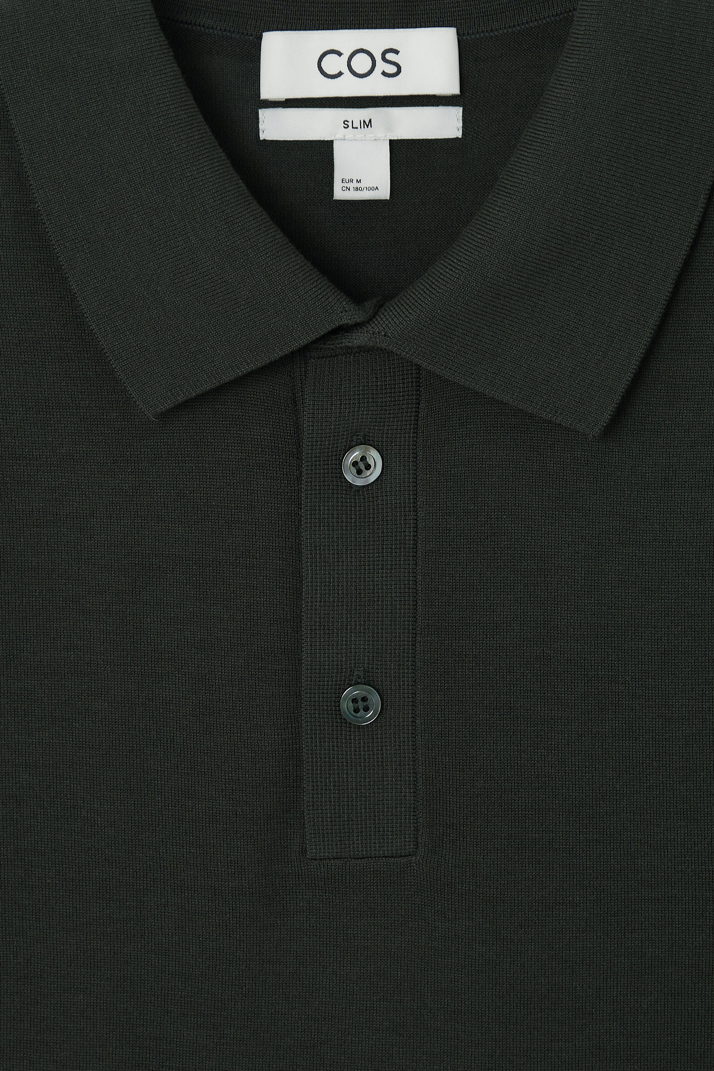 SLIM KNITTED SILK POLO SHIRT - DARK GREEN