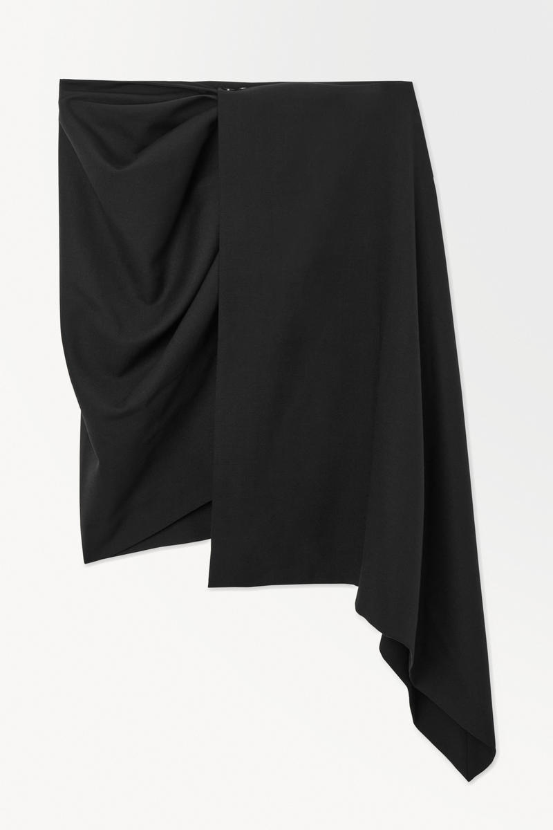 The Asymmetric Draped Mini Skirt