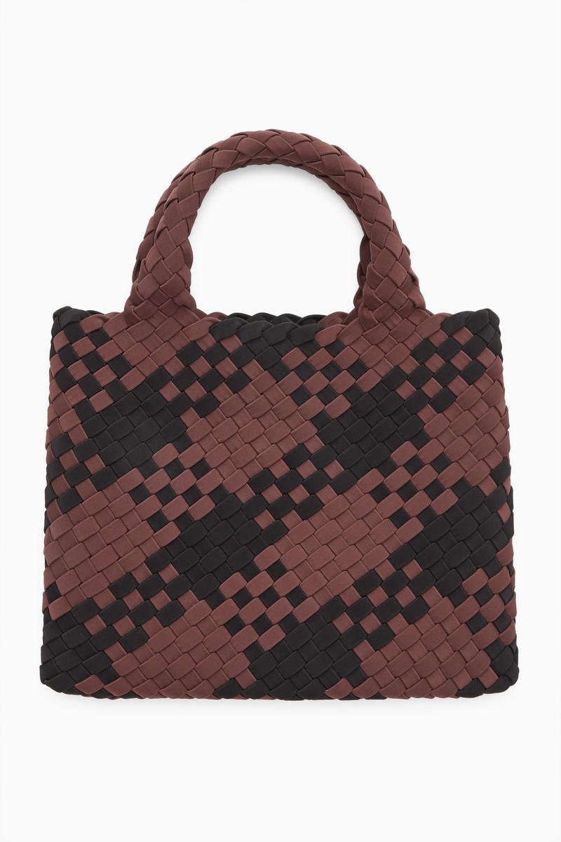 Mini Checked Woven Tote