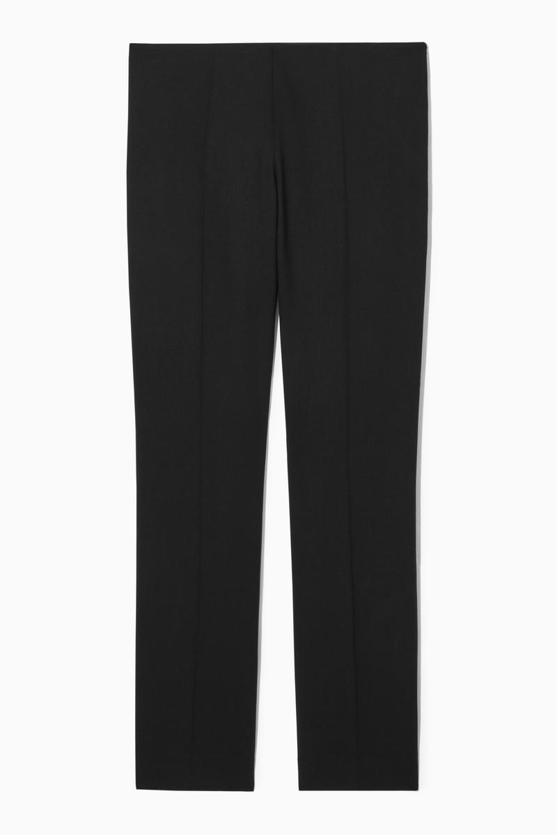 Low-Rise Bootcut Wool-Crepe Trousers