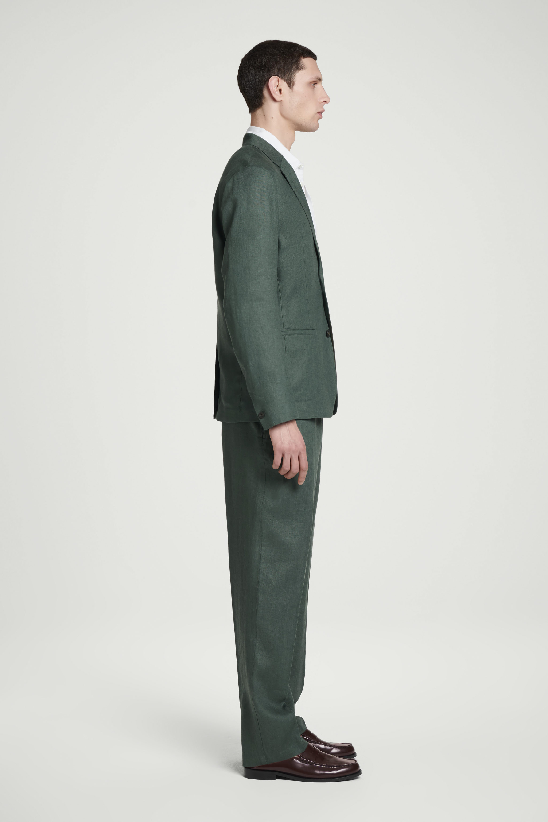 大学生協 割引 SINGLE-BREASTED LINEN BLAZER - GREEN | COS ウェア