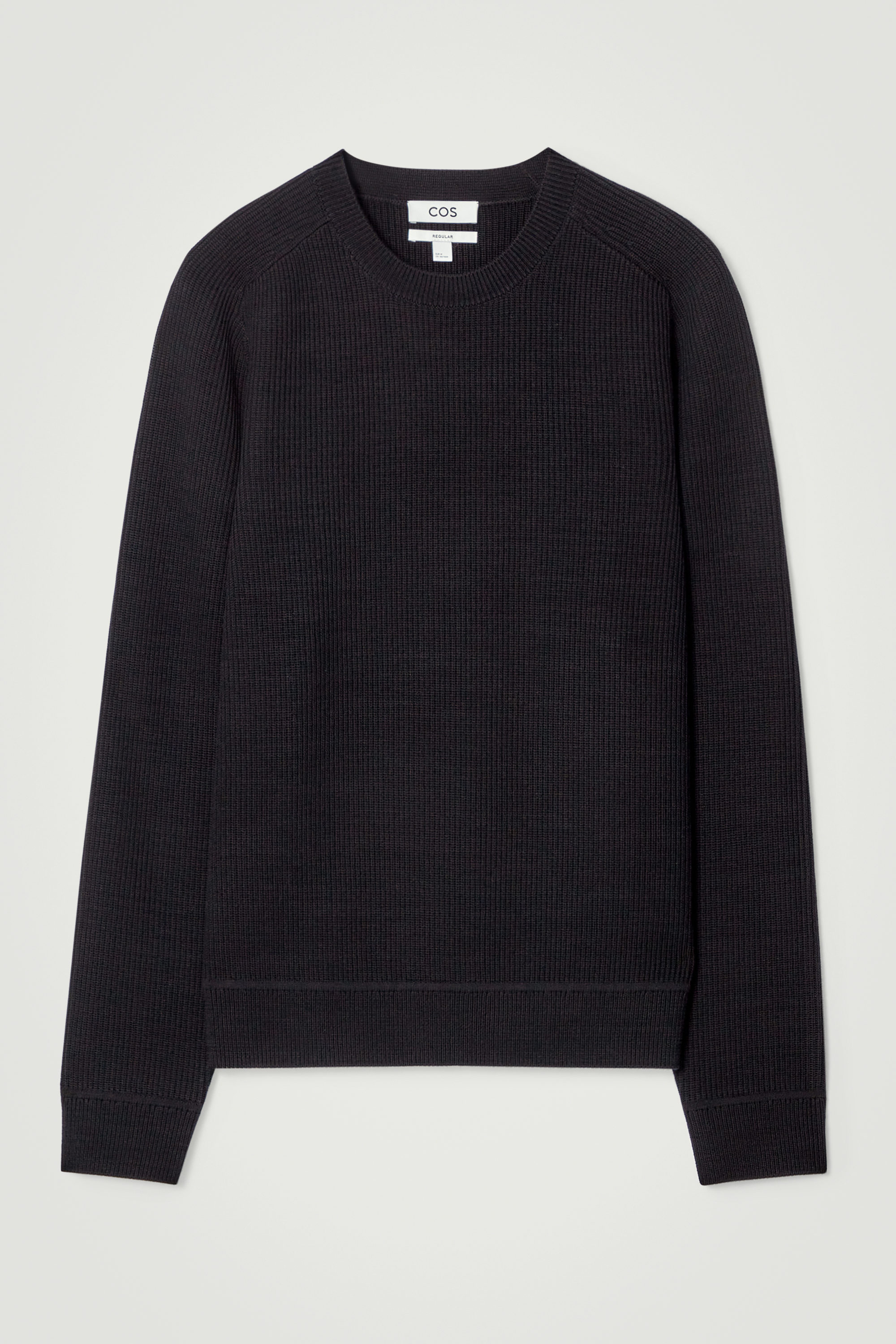 RIBBED MERINO WOOL SWEATER - BLACK | COS US