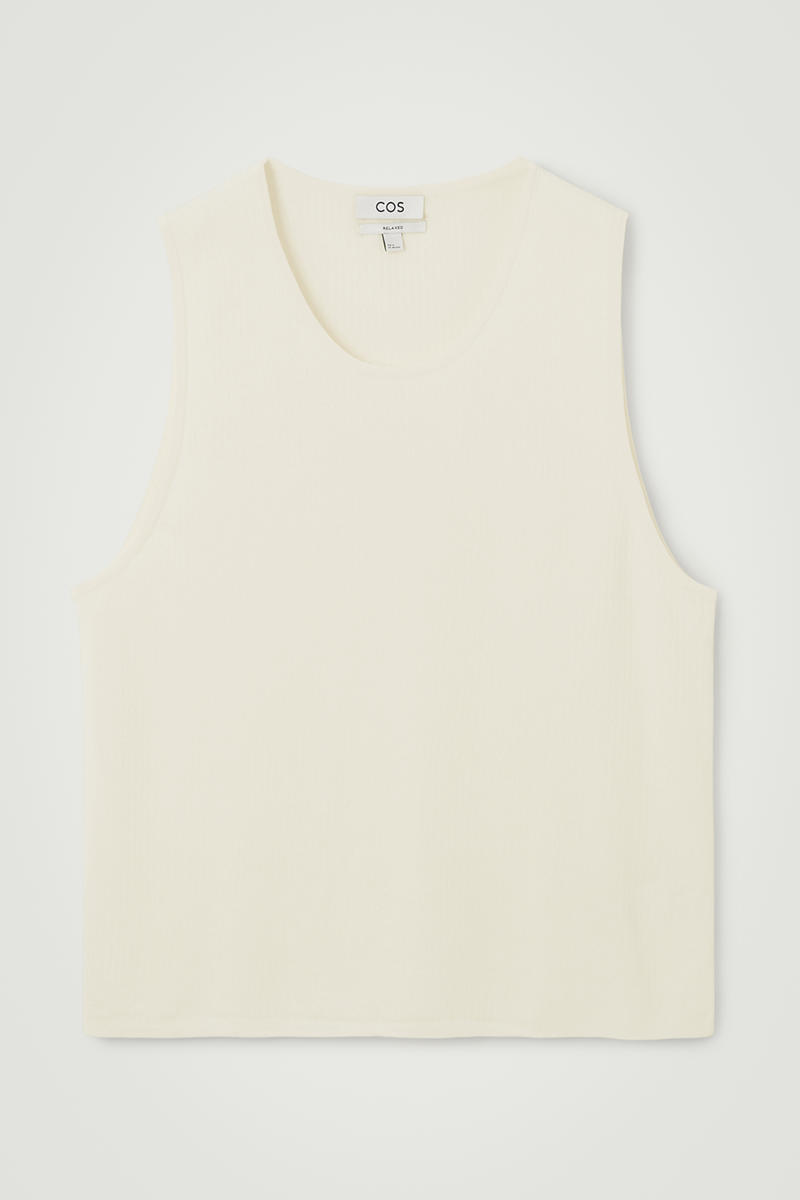 Ribbed-Knit Crew-Neck Tank Top