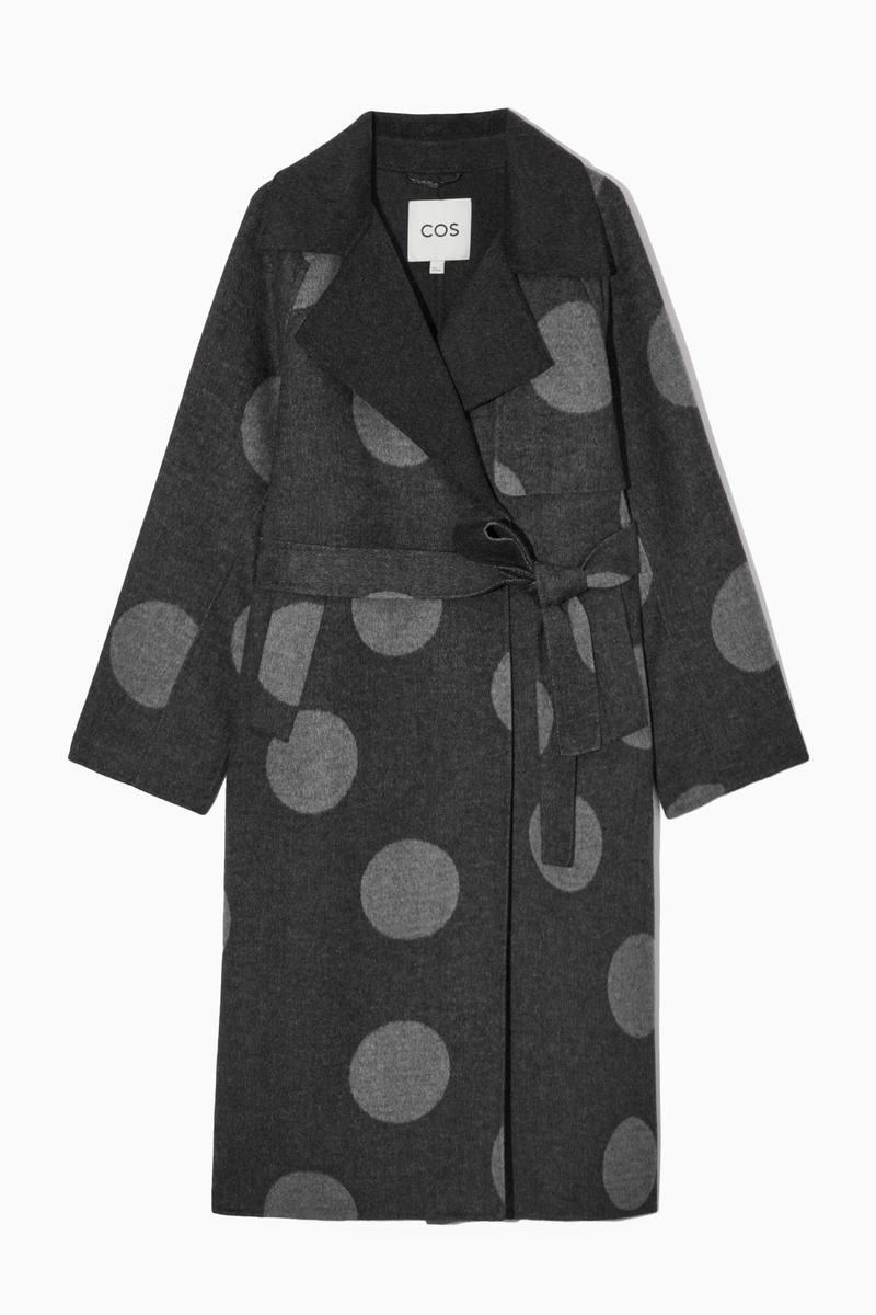 Oversized Polka-Dot Wool Coat