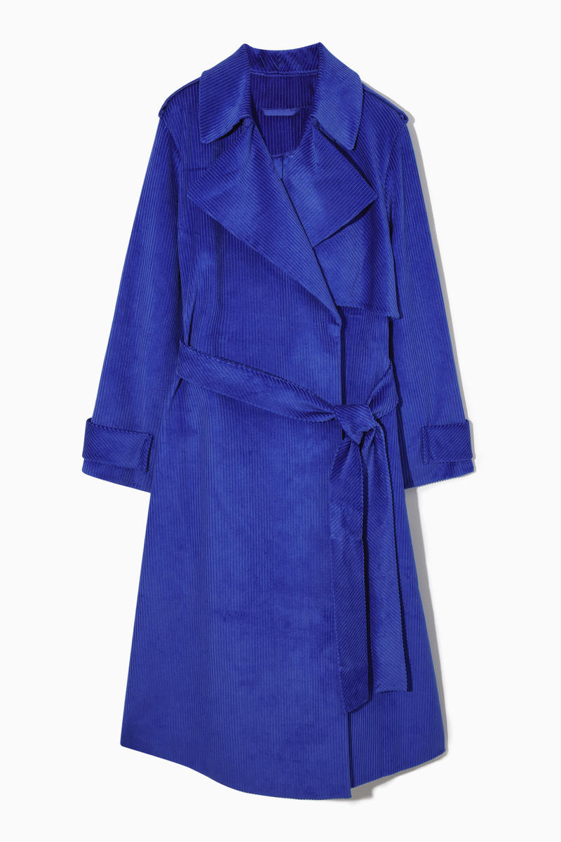 Relaxed-Fit Corduroy Trench Coat