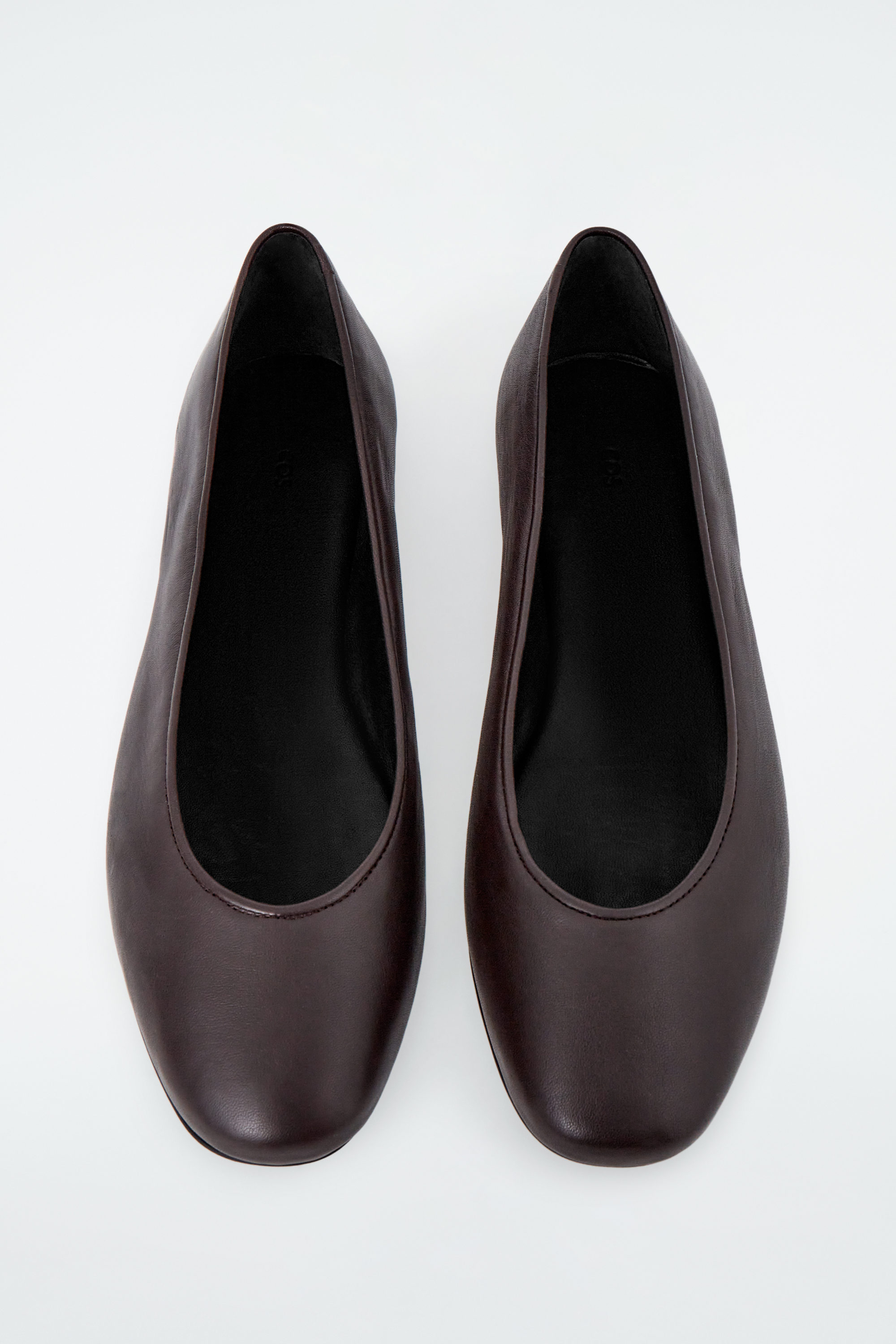 LEATHER BALLERINA FLATS - BLACK | COS