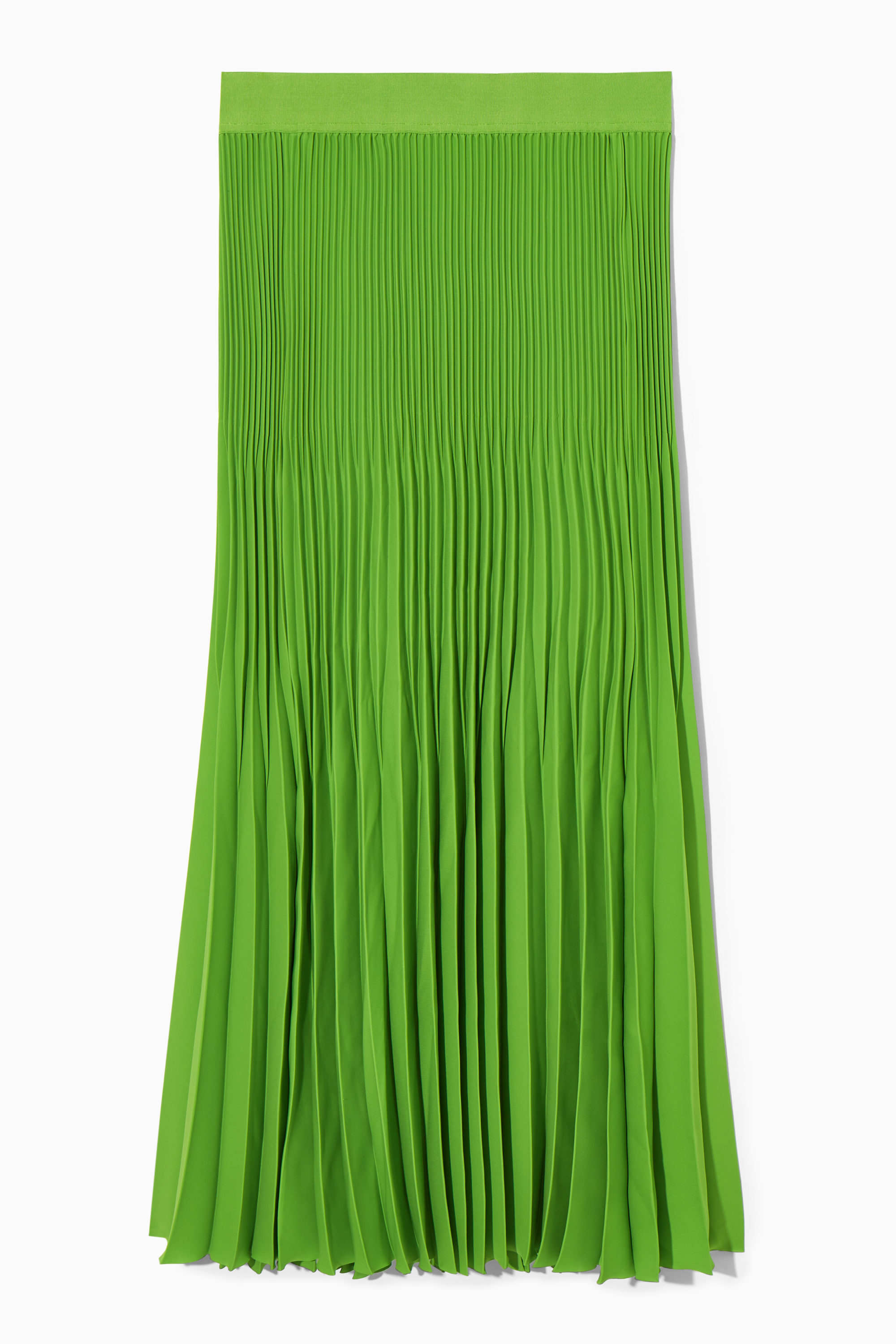 美品　sheller contrast pleated skirt グリーン PLEATED MIDI SKIRT - BRIGHT GREEN | COS US