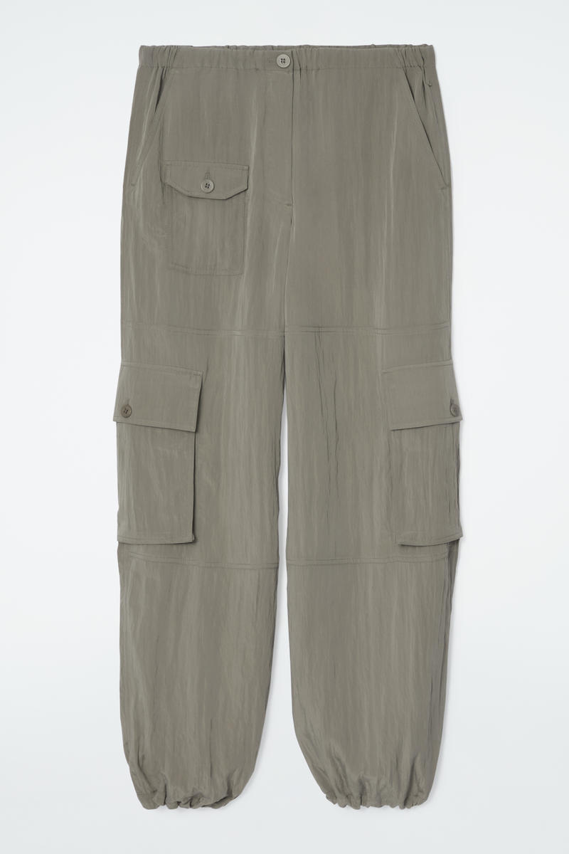 Parachute Cargo Trousers in Grey