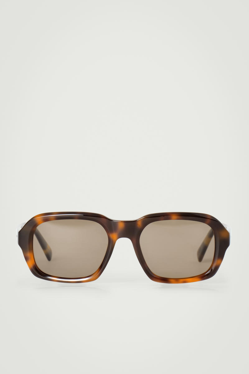 Square-Frame Aviator Sunglasses