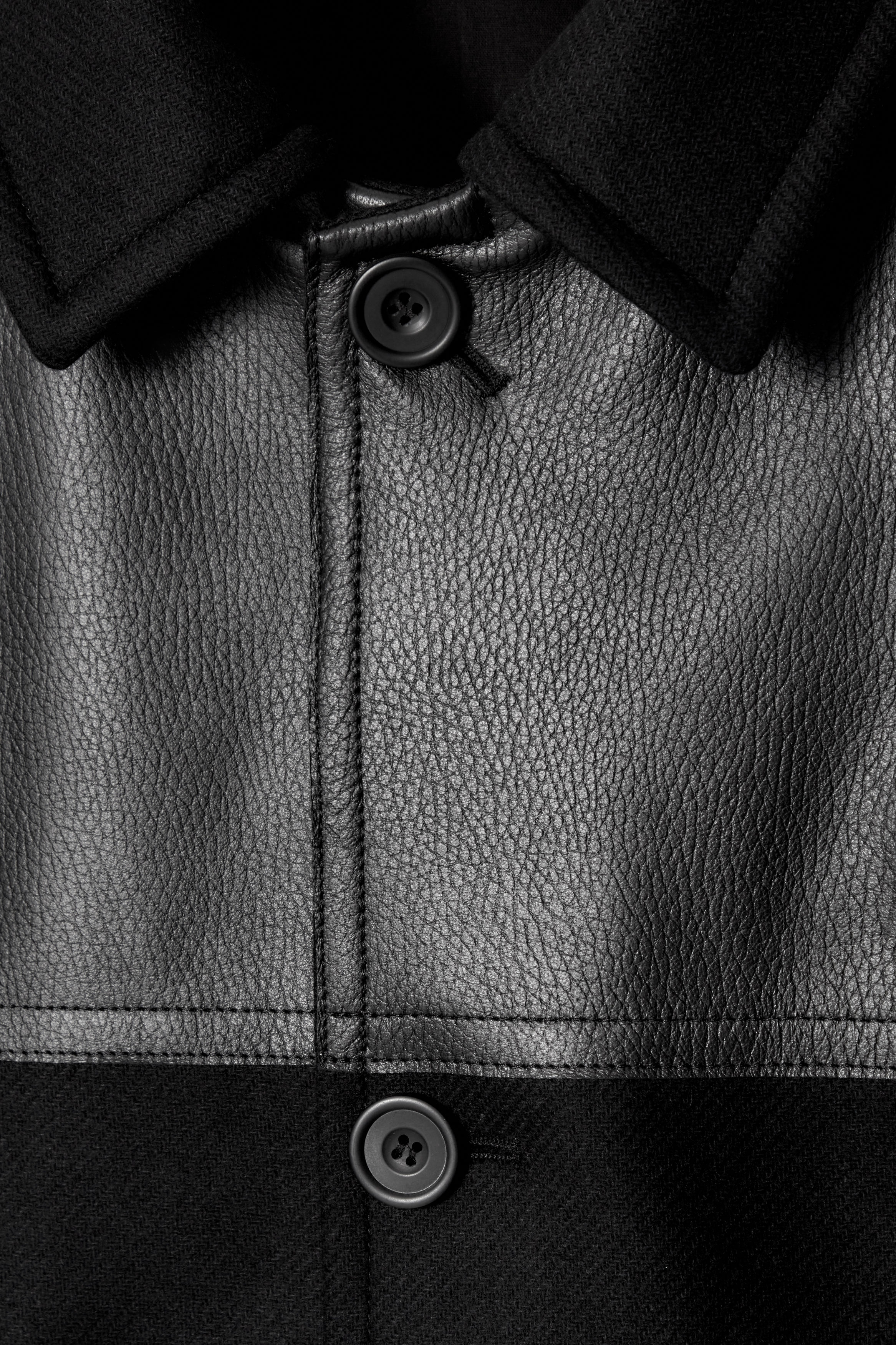最高の LEATHER-PANELED DONKEY JACKET - BLACK | COS ジャケット・アウター