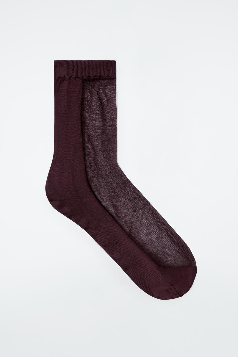 Sheer-Panel Socks