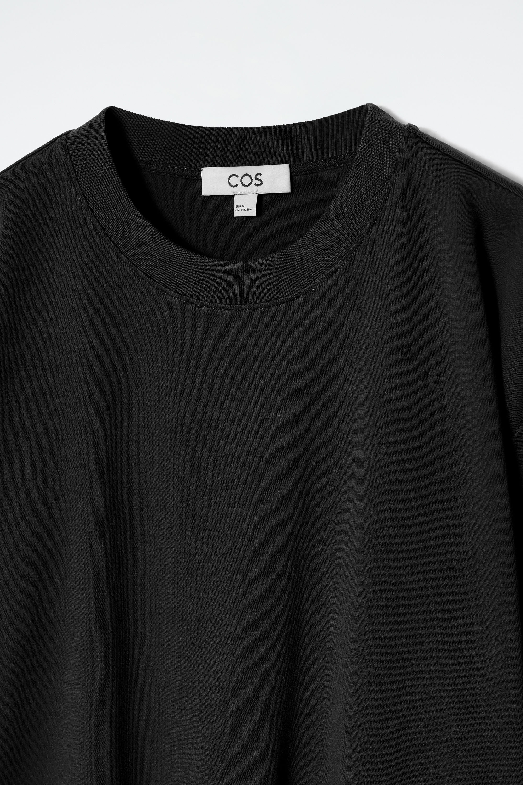 black crane/Tシャツ/XS/コットン/BLK/無地 OVERSIZED HEAVYWEIGHT COTTON T-SHIRT - BLACK | COS