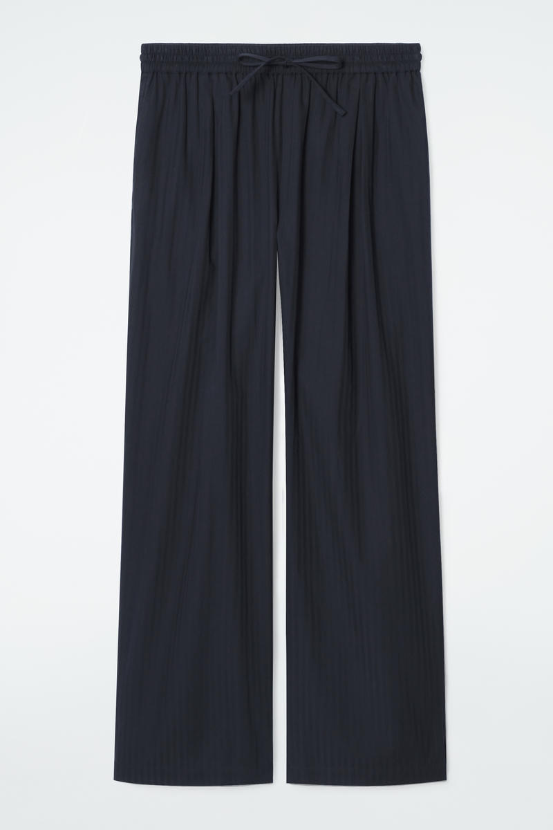 Striped Cotton Pyjama Trousers in Navy