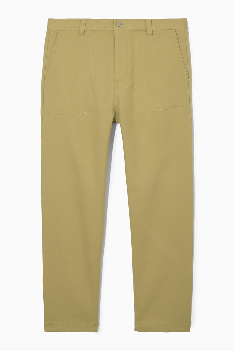 Straight-Leg Utility Trousers in Beige