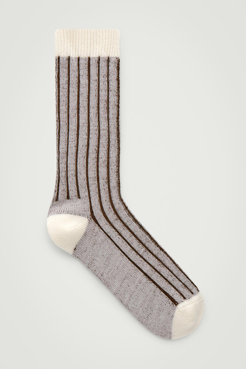 Chunky Ribbed Wool Socks